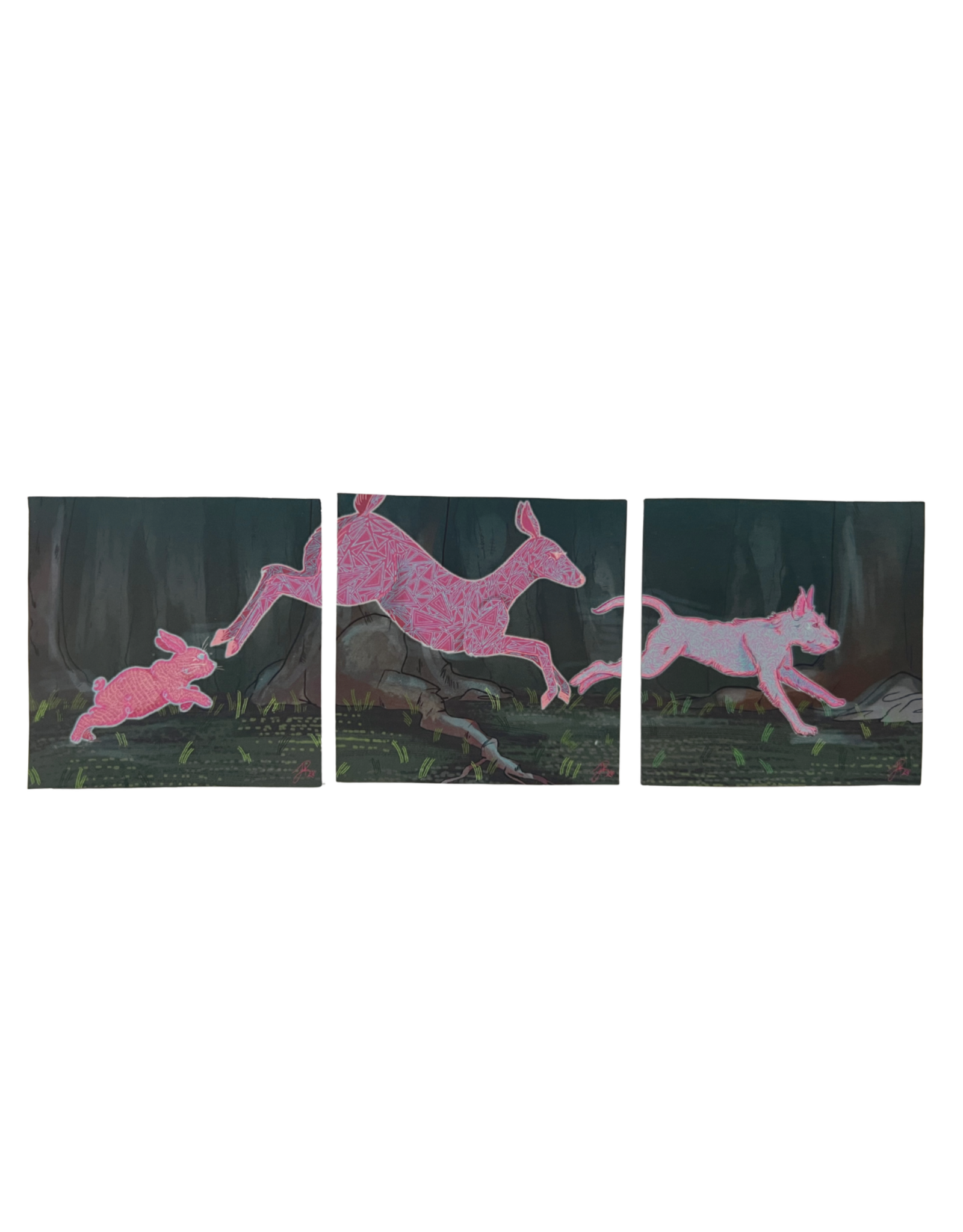 Triptych - Dog Print Print by Lily Patterson