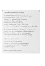 "Remembering my favorite color" by Emily Baldwin