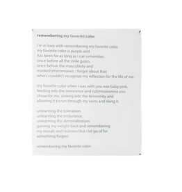 "Remembering my favorite color" by Emily Baldwin