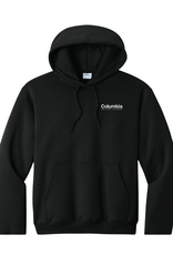 Manifest Columbia Logo Hooded Sweatshirt in Jet Black, Design by Sara-Beth Ramsey
