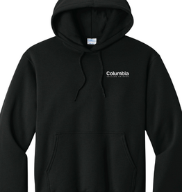Manifest Columbia Logo Hooded Sweatshirt in Jet Black, Design by Sara-Beth Ramsey