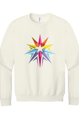 Manifest Columbia Logo Crewneck in Sweet Cream Heather, Design by Sara-Beth Ramsey