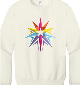 Manifest Columbia Logo Crewneck in Sweet Cream Heather, Design by Sara-Beth Ramsey