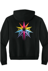 Manifest Columbia Logo Hooded Sweatshirt in Jet Black, Design by Sara-Beth Ramsey