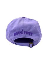Manifest Manifest Lavender Embroidered Hat, Design by Sara-Beth Ramsey