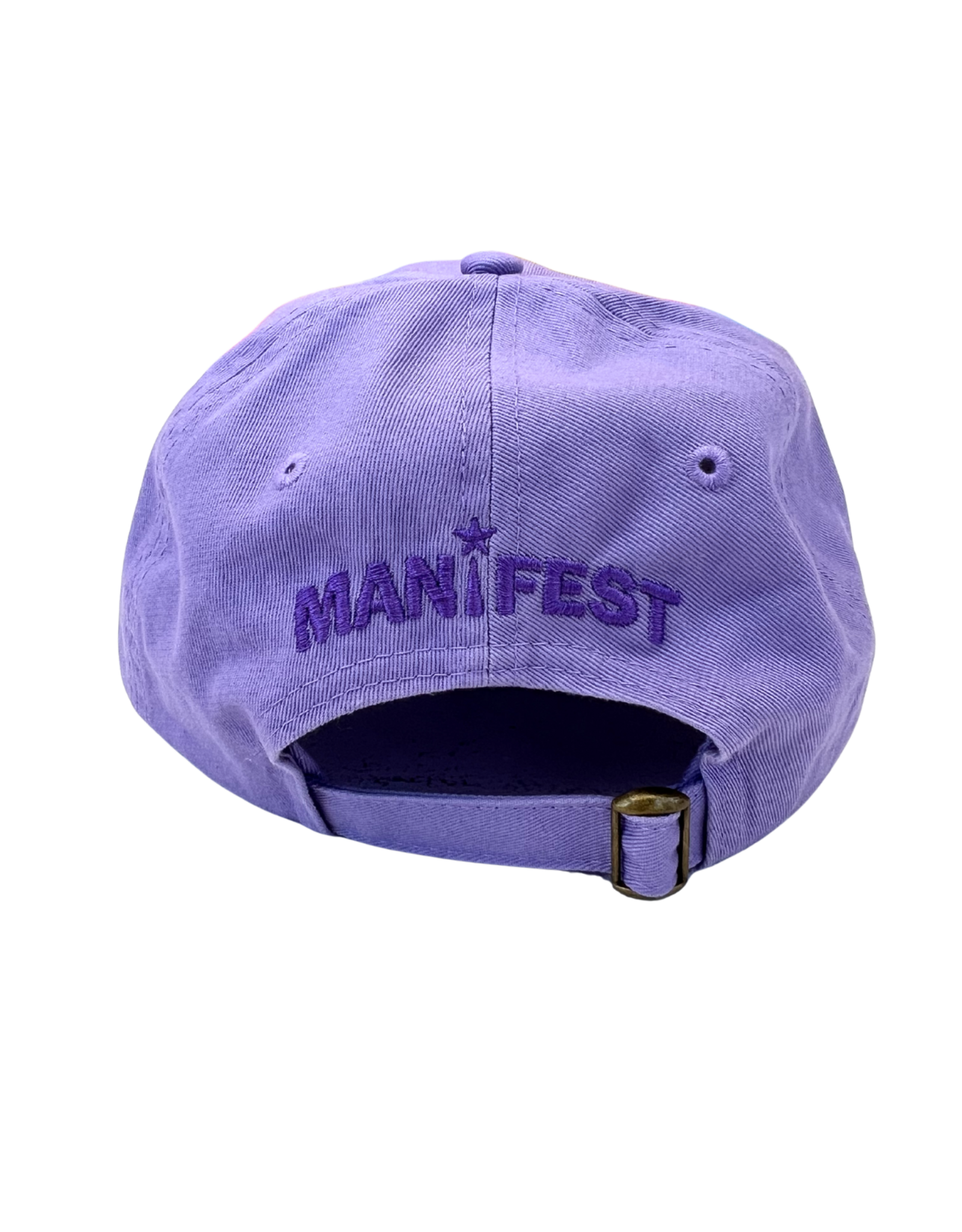 Manifest Manifest Lavender Embroidered Hat, Design by Sara-Beth Ramsey