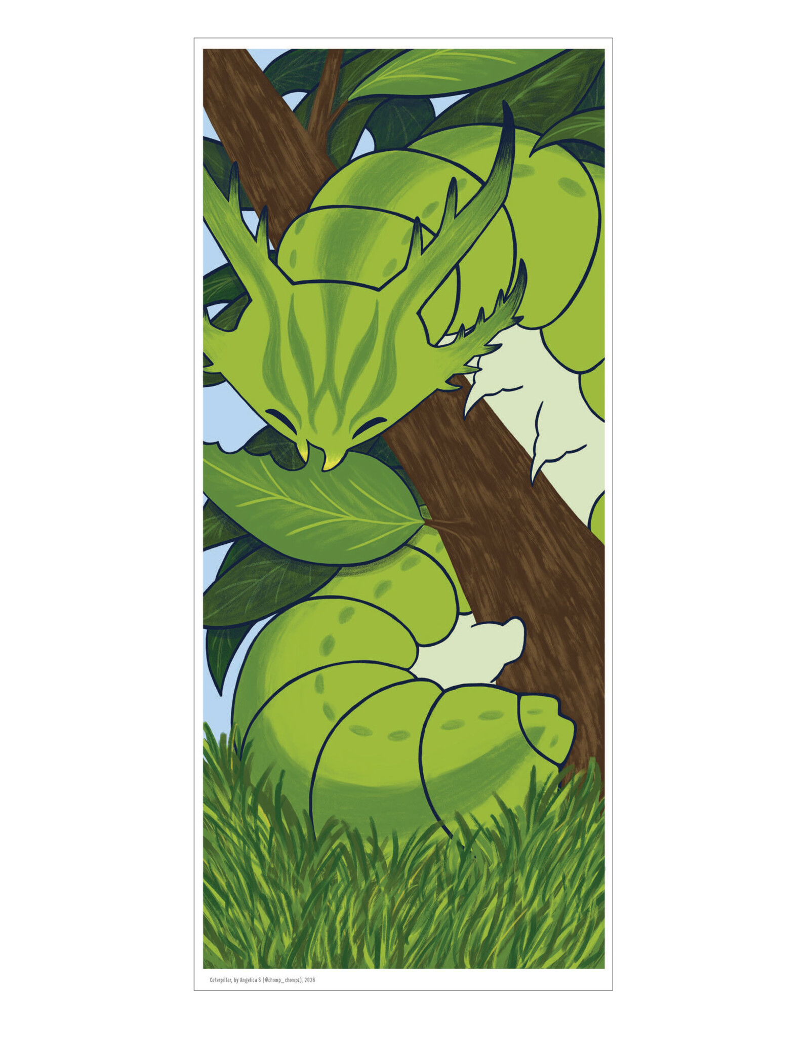Illustration Poster Print by Caterpillar, by Angelica S