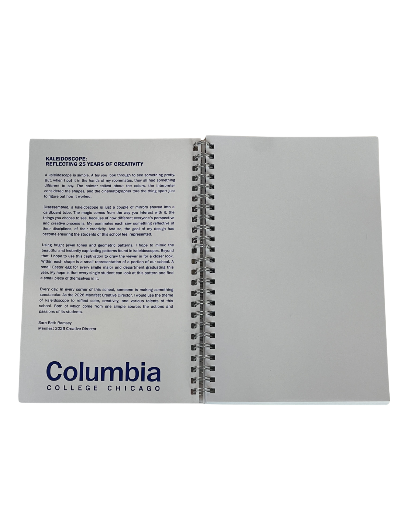 Manifest Kaleidoscope Notebook (blank), Design by Sara-Beth Ramsey