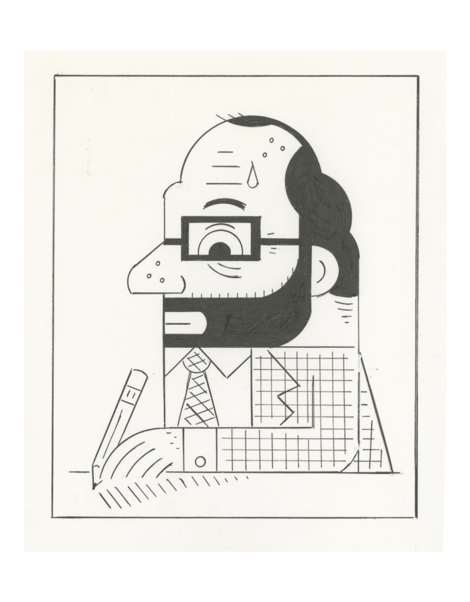 Ivan Brunetti Self-Portrait (Doodling) by Ivan Brunetti