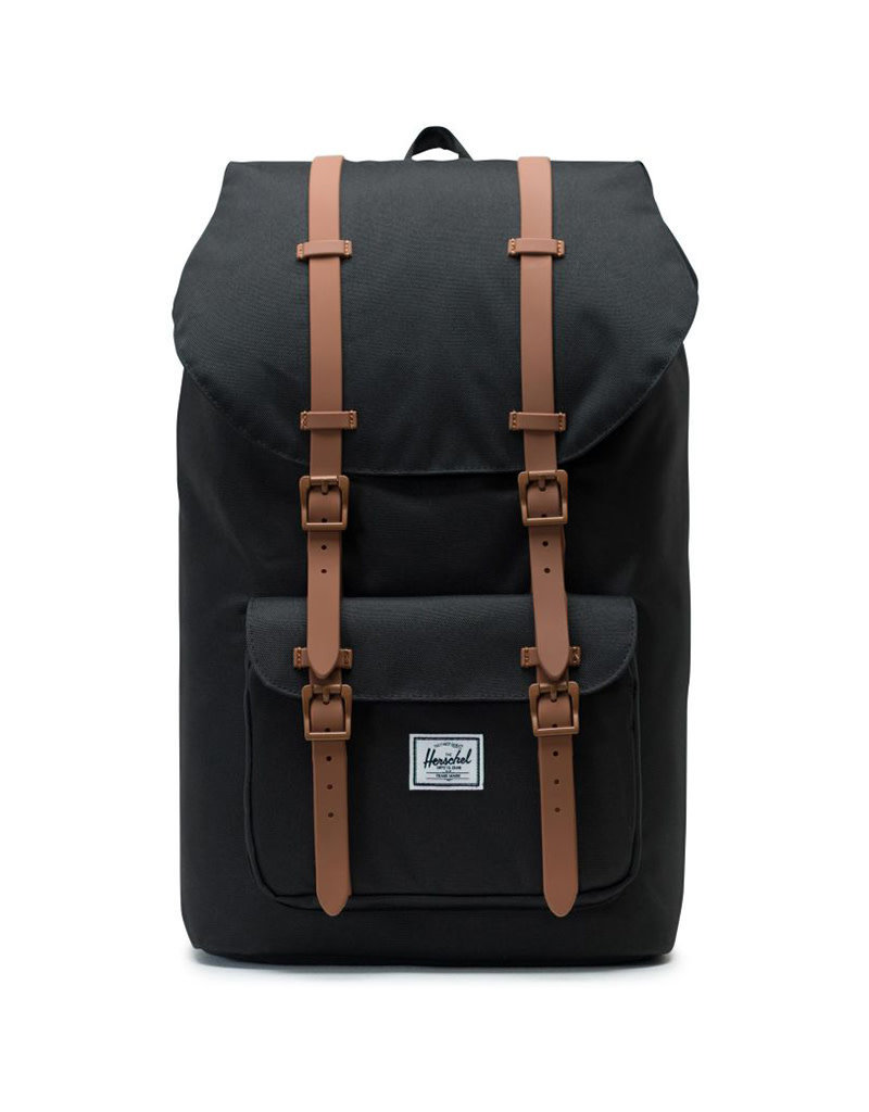 Herschel Sac à dos - Little America - Noir/Cuir Synthétique Marron