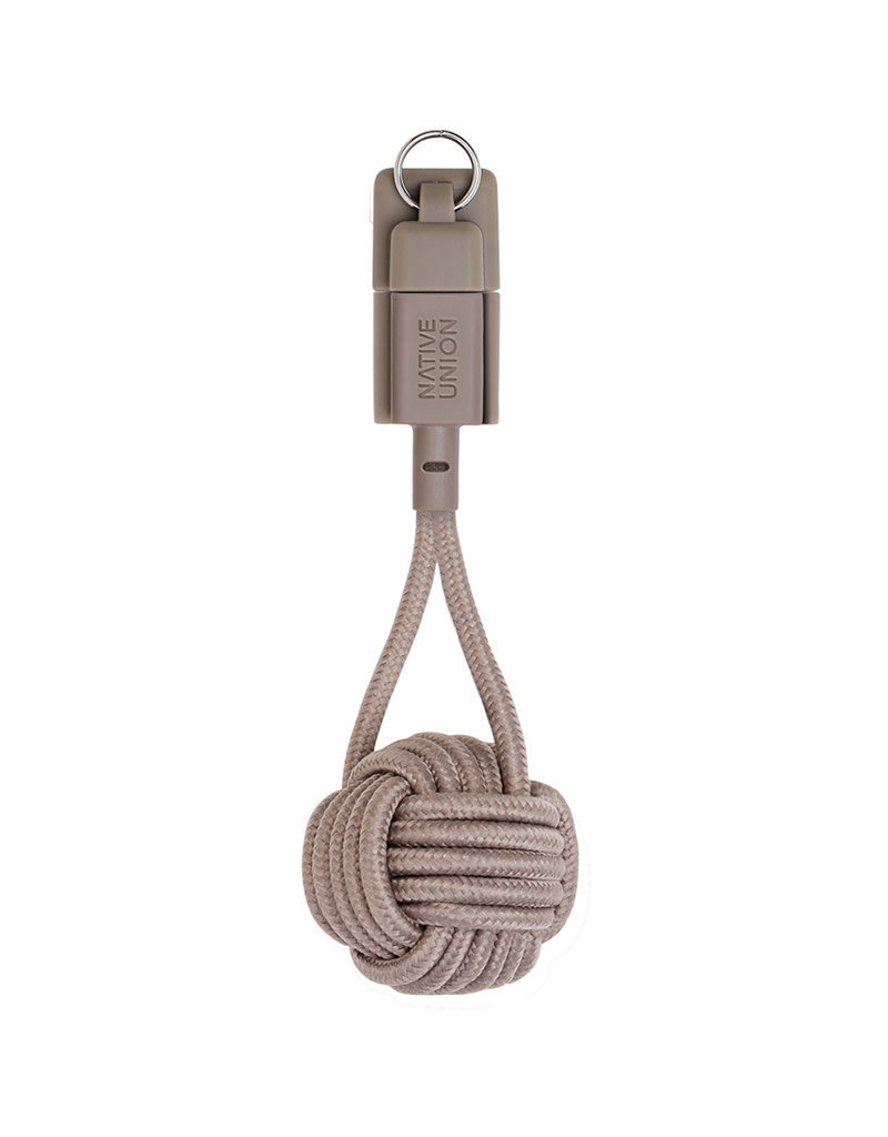 Native Union 2 in 1 Lightning Cable and Key Ring - Taupe