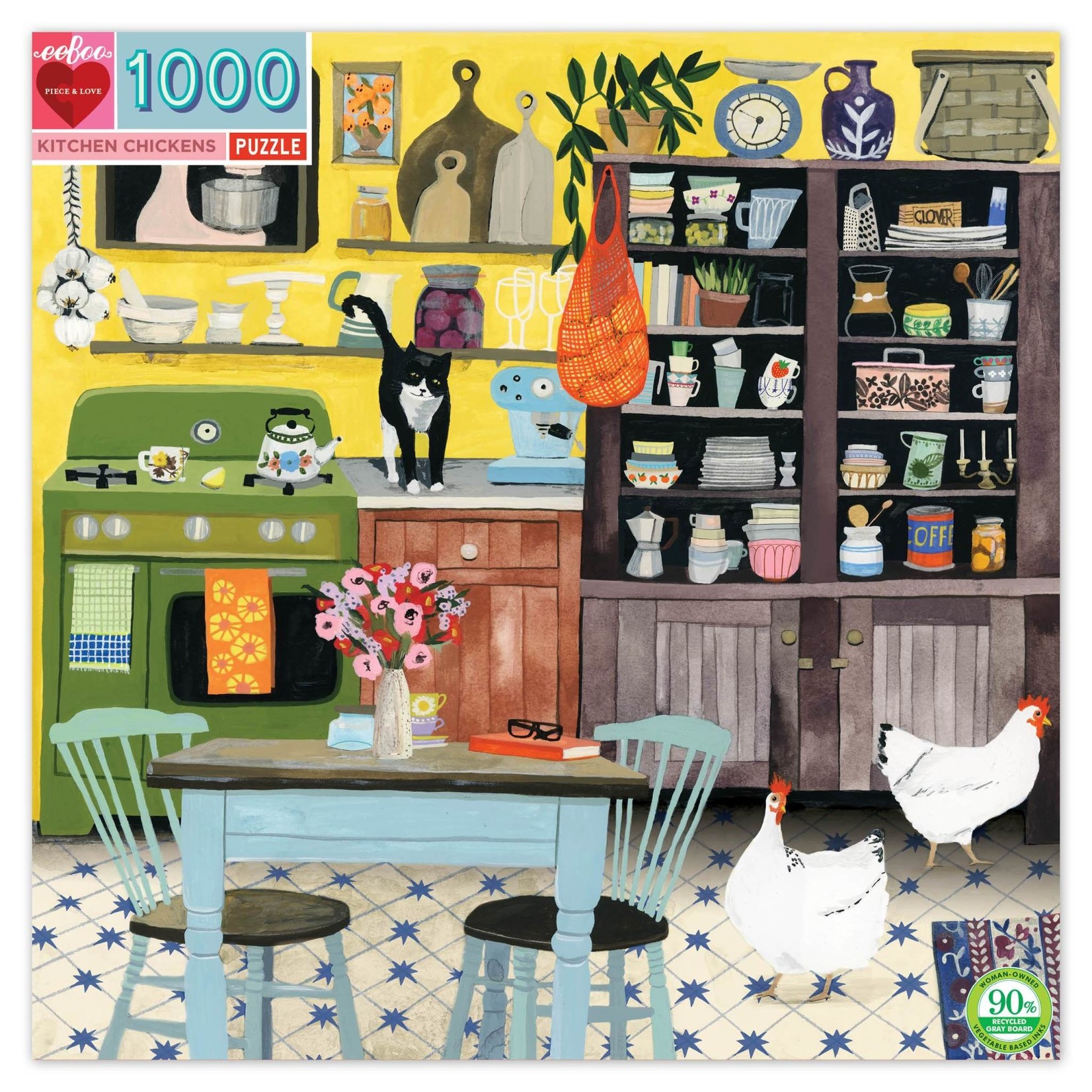 Eeboo Kitchen Chickens, 1000-Piece Jigsaw Puzzle