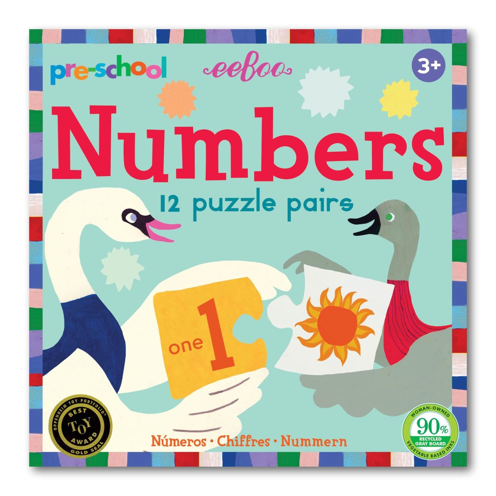 Eeboo Preschool Numbers: 12 Puzzle Pairs