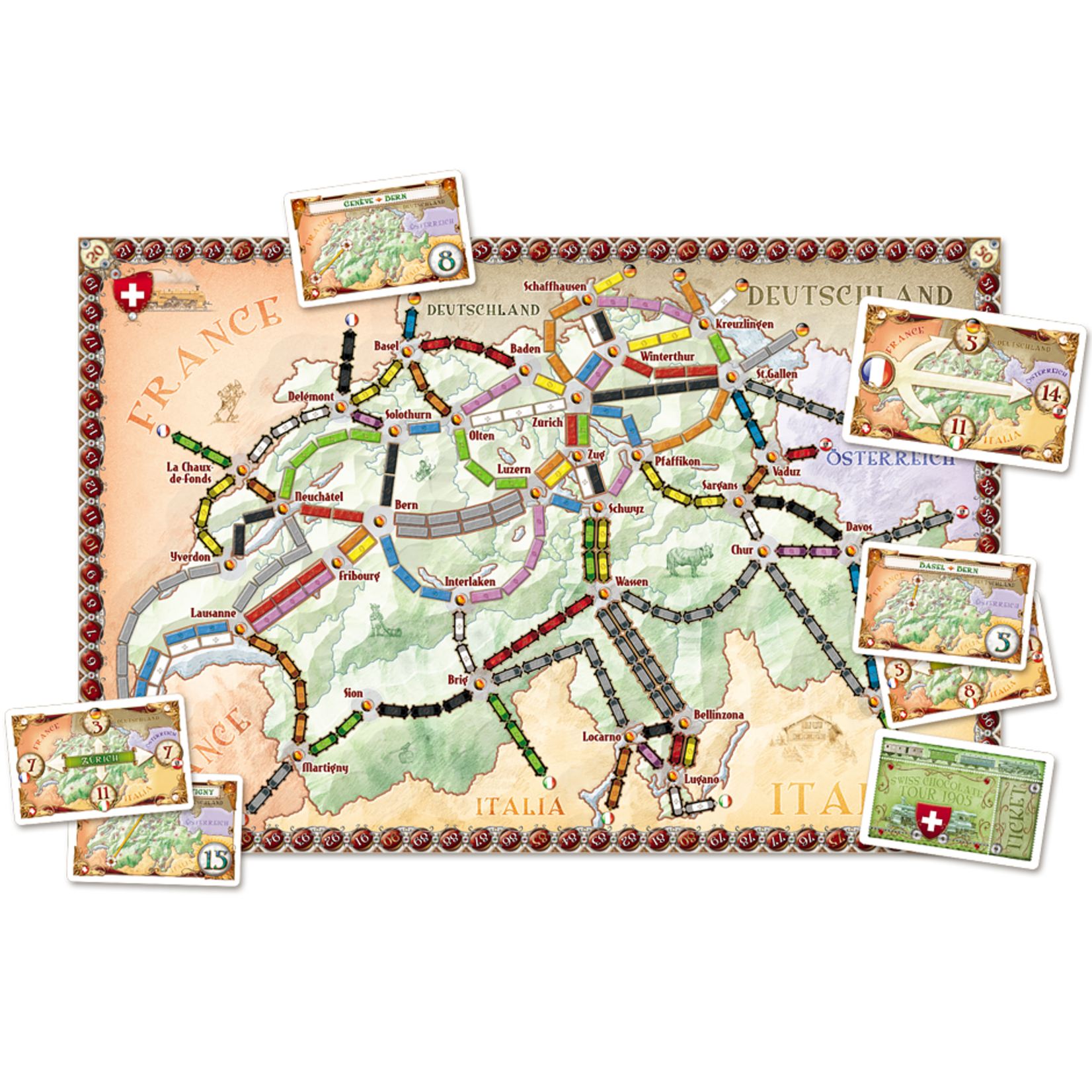 India To Switzerland Map Ticket To Ride India Map - Labyrinth Games & Puzzles