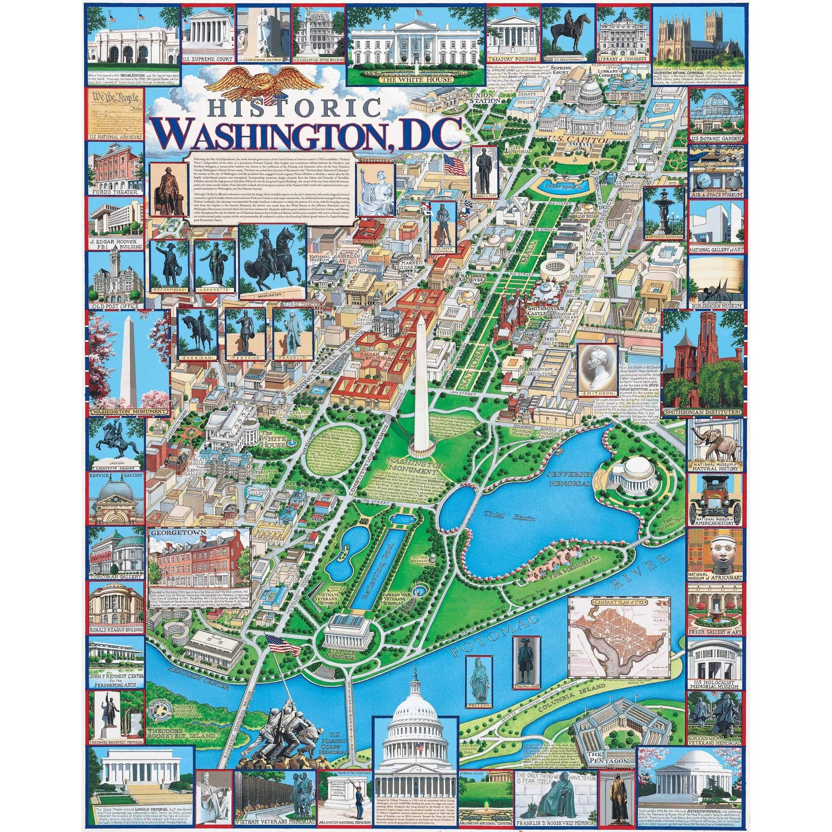 White Mountain Puzzles Washington, DC by Dana GainesWashington, DC, 1000-Piece Jigsaw Puzzle