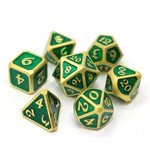 Die Hard Dice 7-Piece Dice Set: Mythica Satin Gold with Emerald