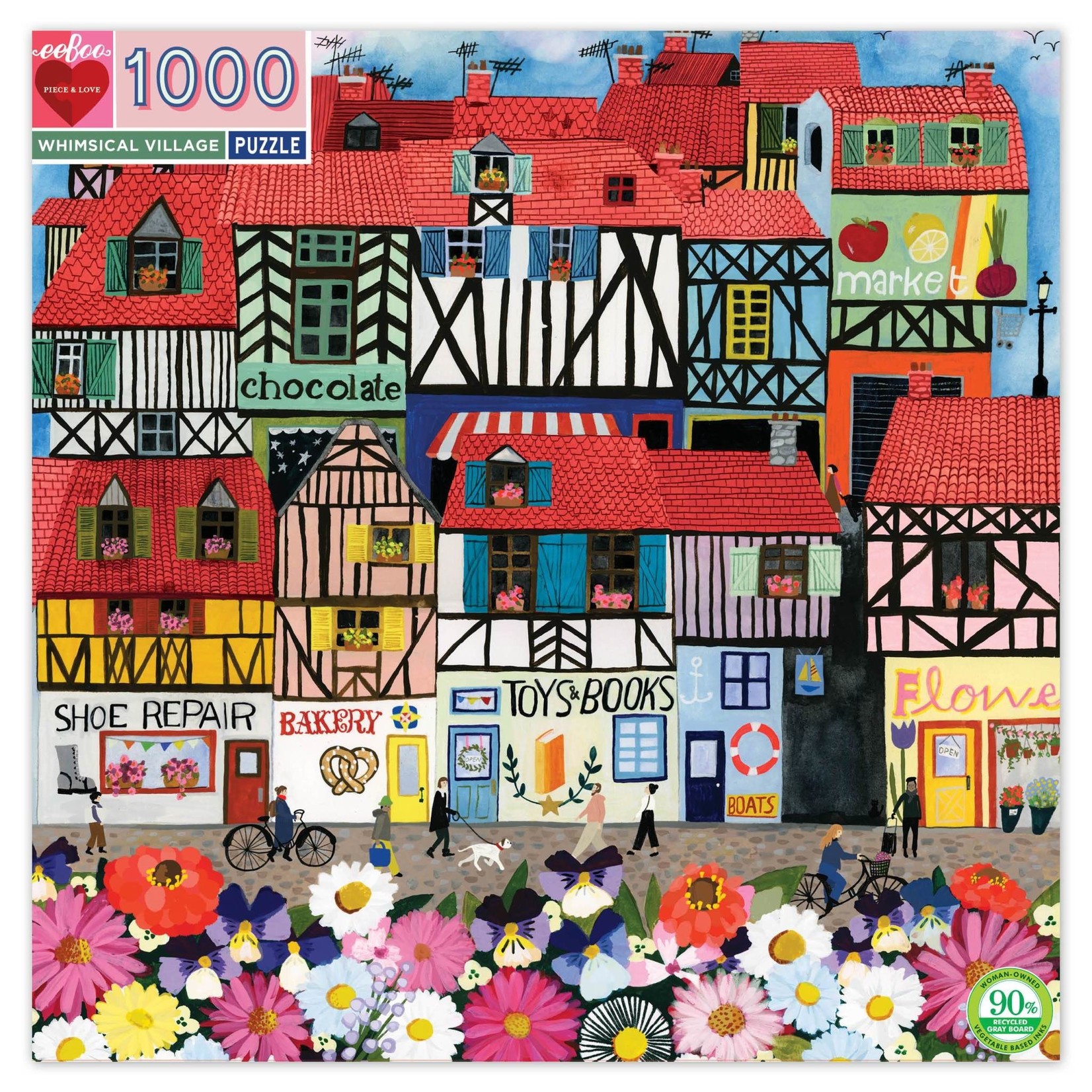 Eeboo Whimsical Village - 1000 Piece Jigsaw Puzzle