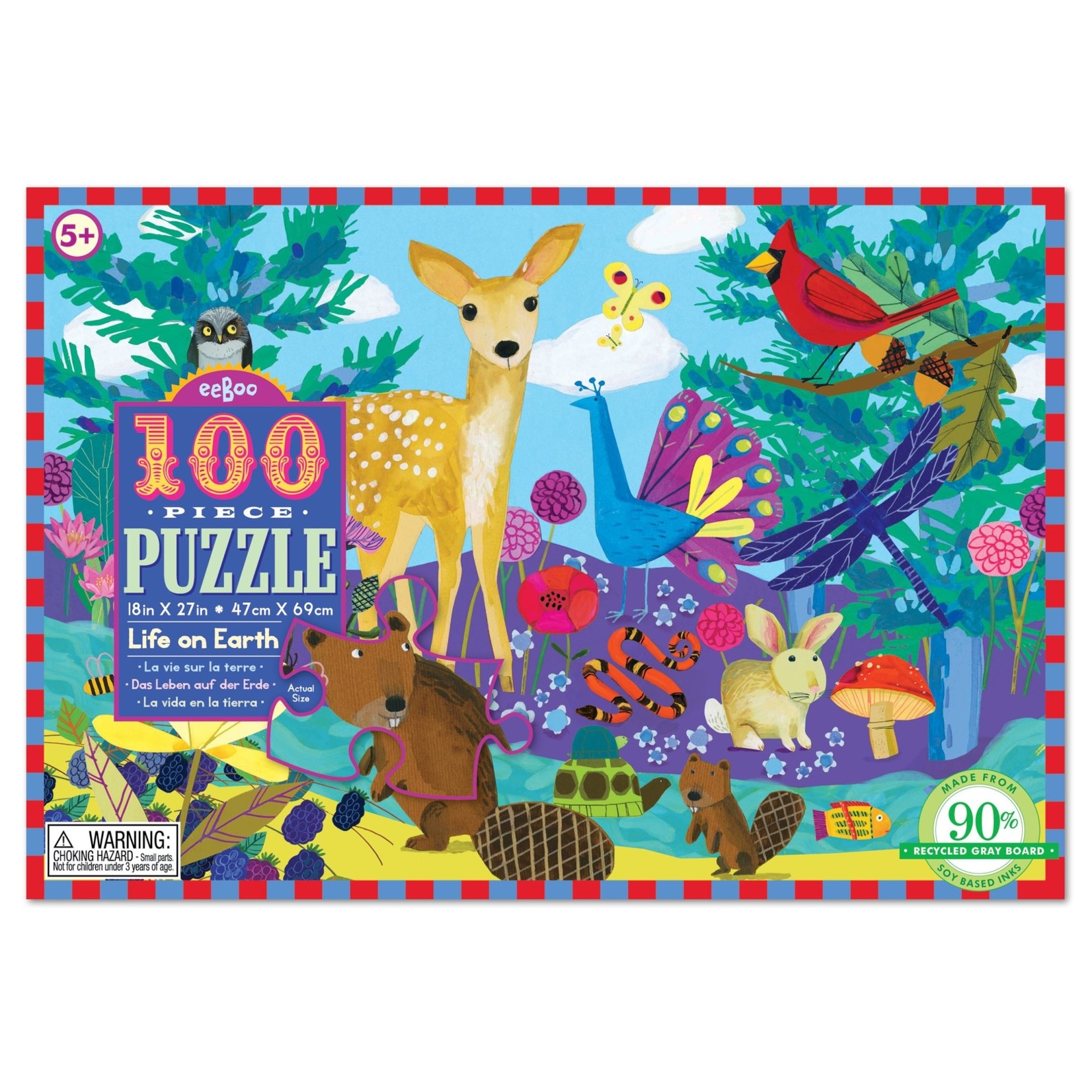 Eeboo Life on Earth, 100-Piece Jigsaw Puzzle