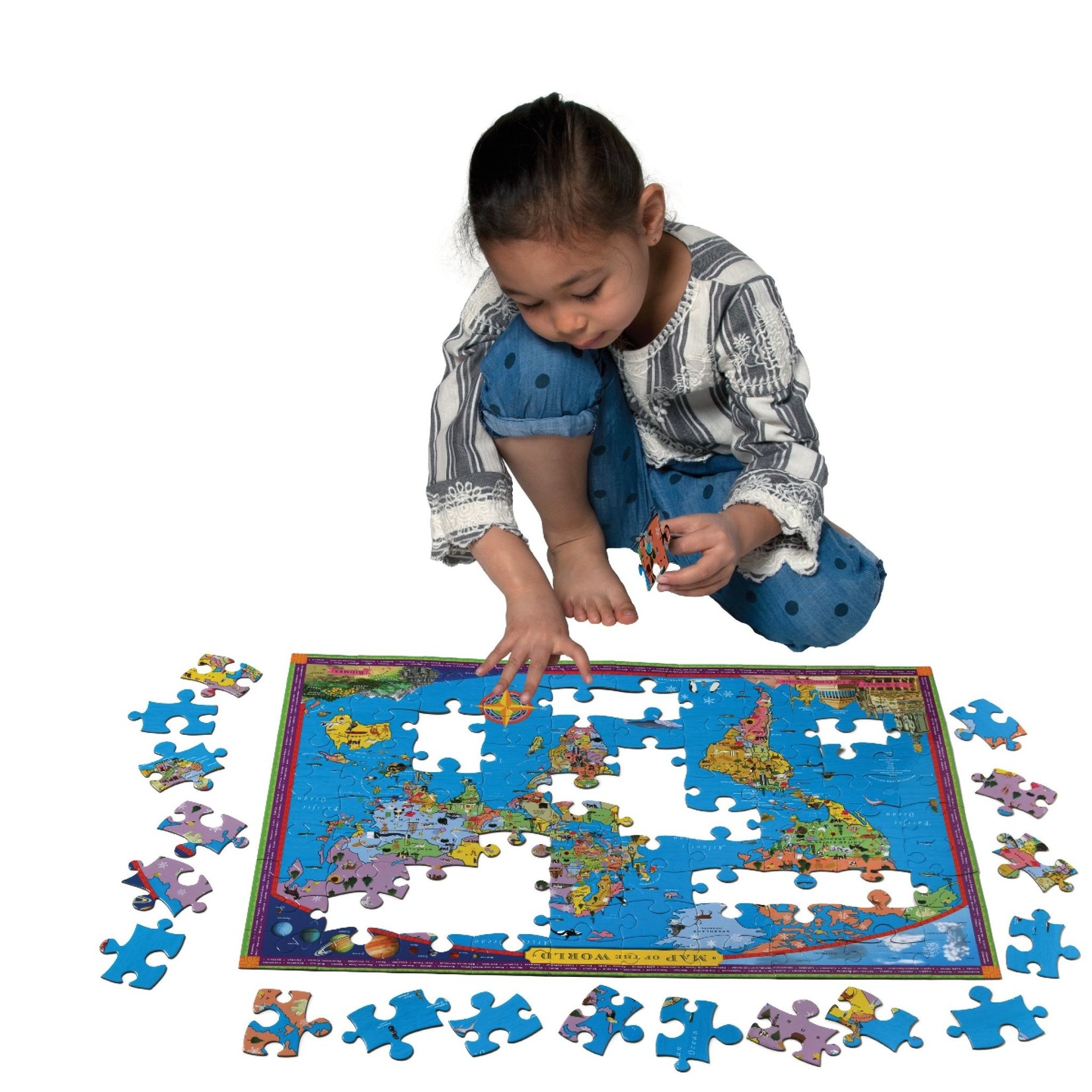 Eeboo World Map, 100-Piece Jigsaw Puzzle