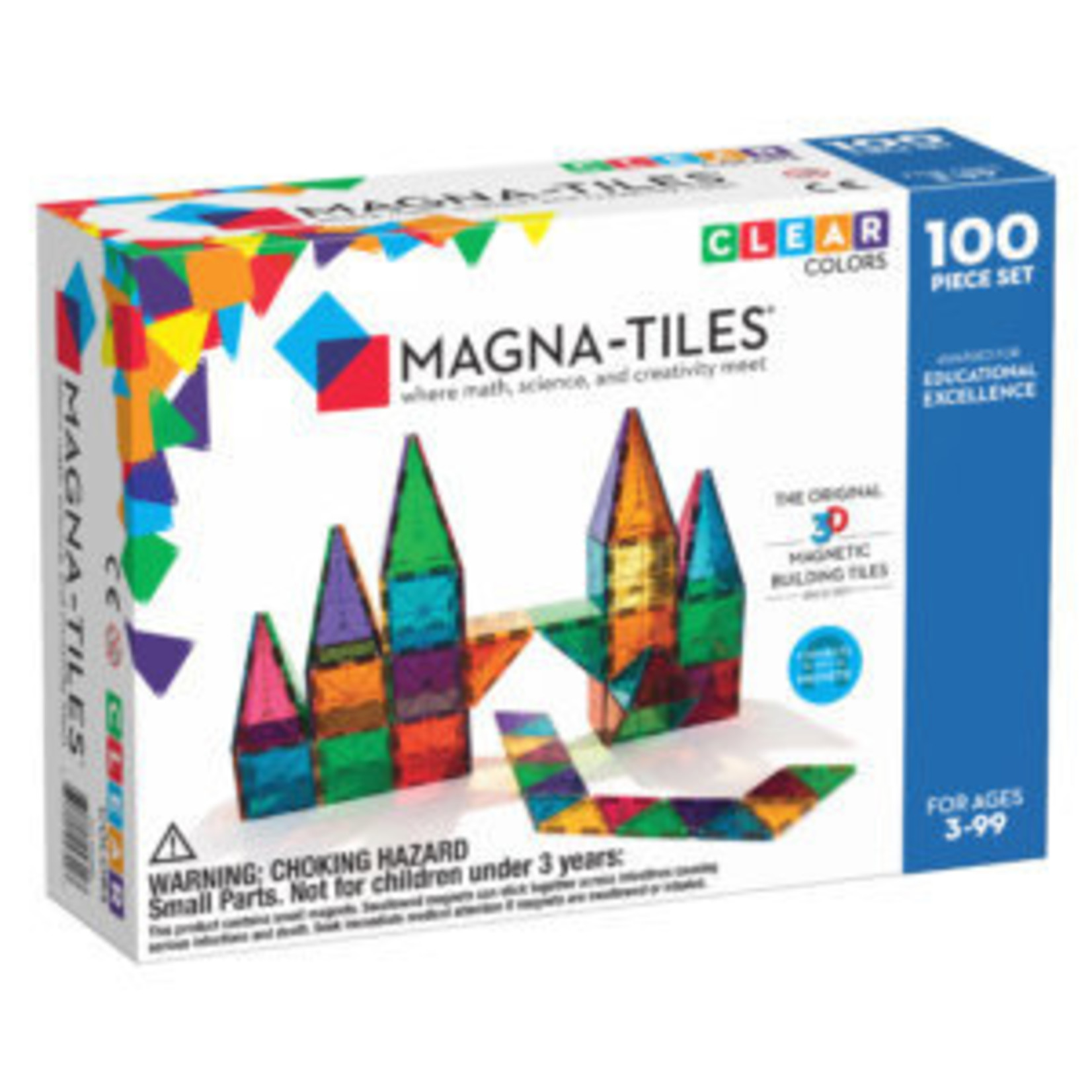 Magna-Tiles Magna-Tiles: Clear Colors, 100 Pieces