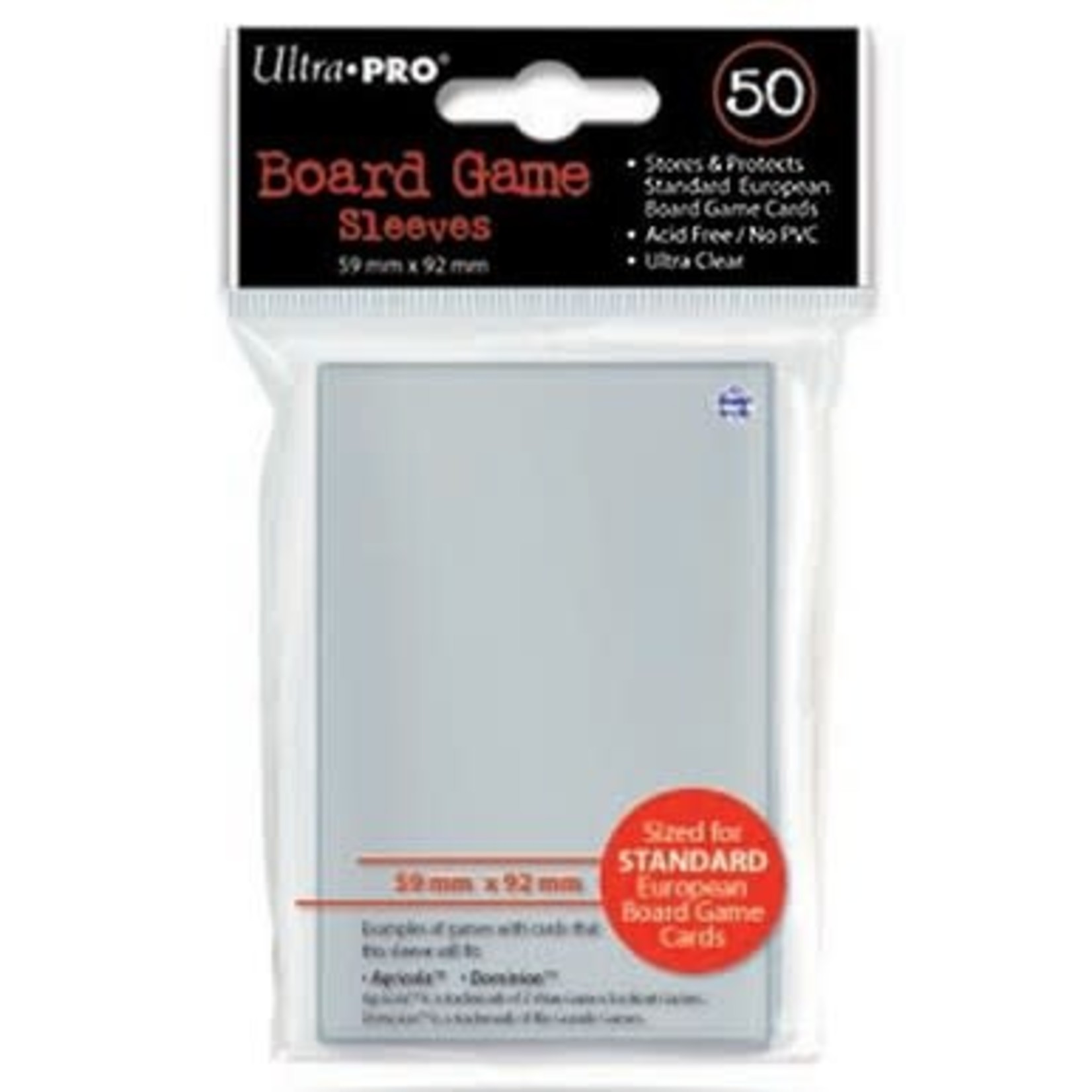 Ultra Pro Card Sleeves: Standard European (50 Count)