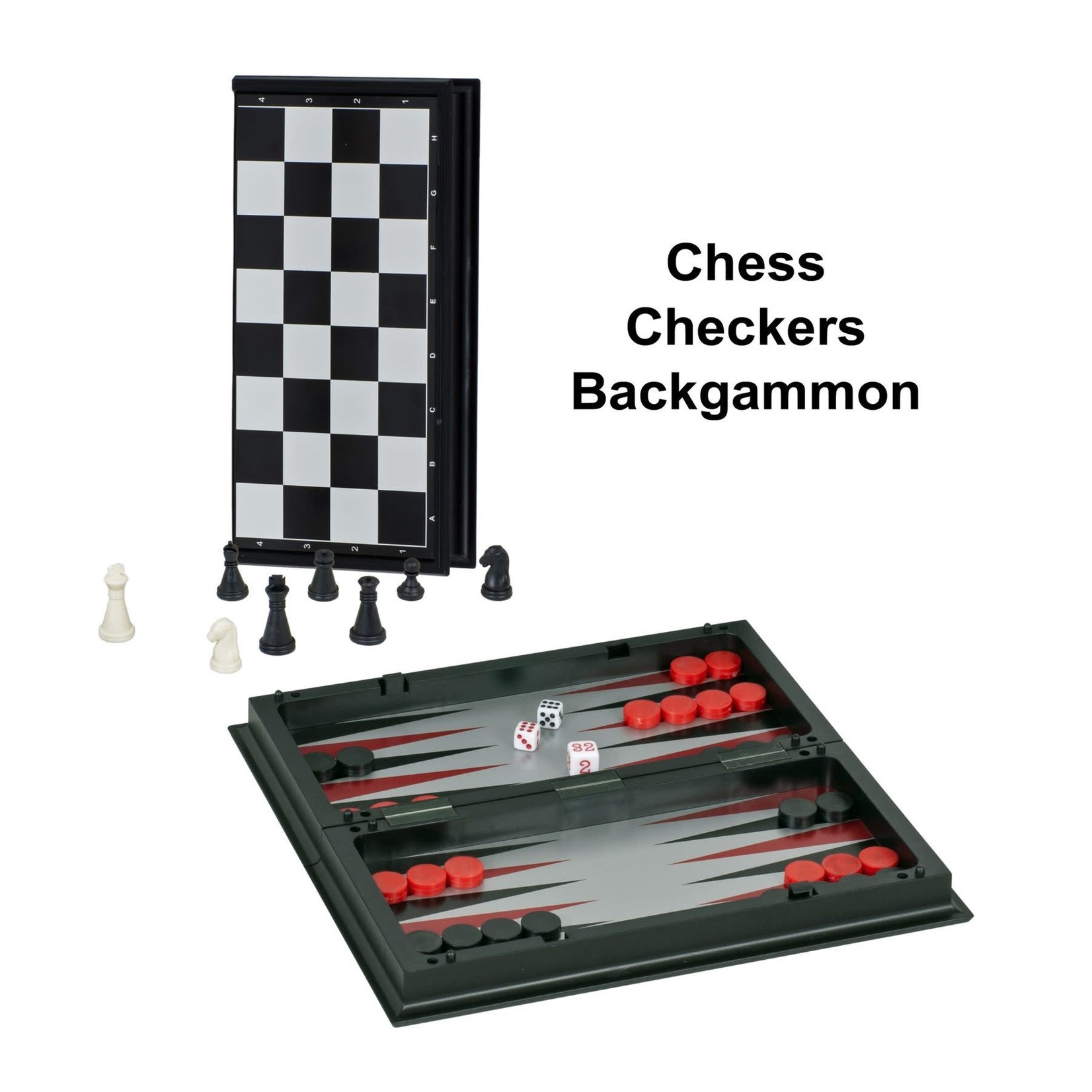 Wood Expressions 10-Inch Magnetic Game Set (Chess, Checkers, Backgammon)
