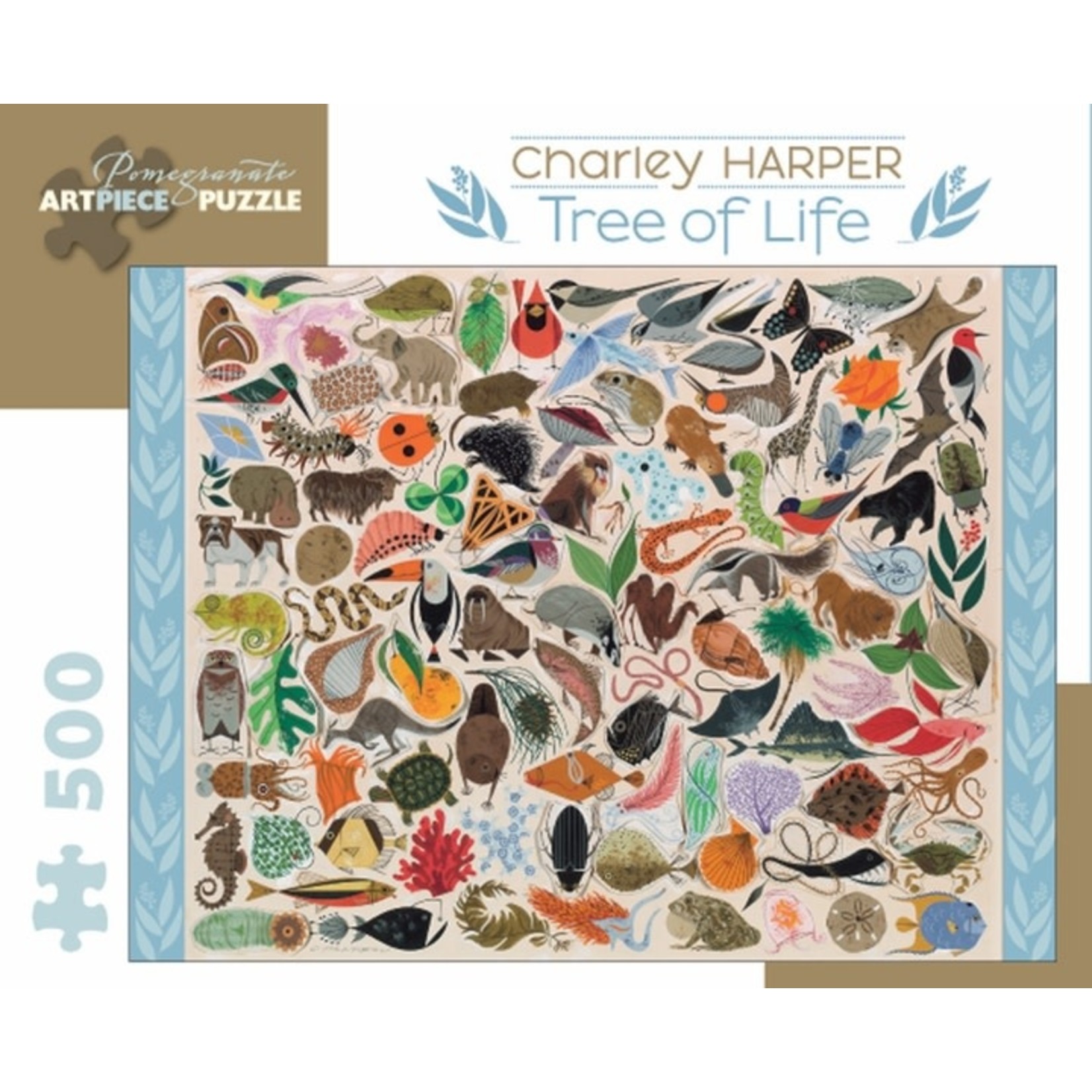 Pomegranate Charley Harper Tree of Life 500 - Piece Jigsaw Puzzle