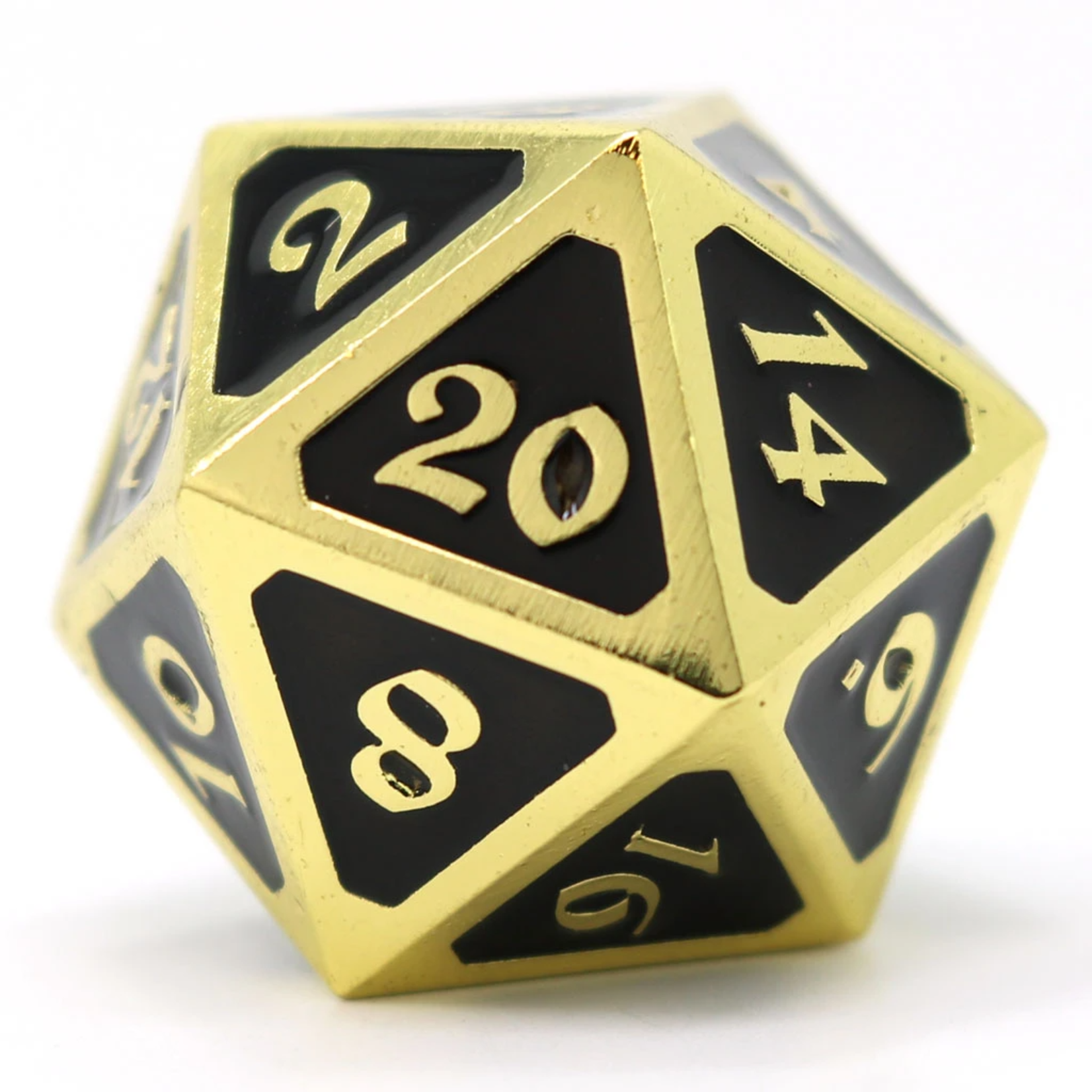 DHD Dire D20 Die: Mythica Gold Onyx