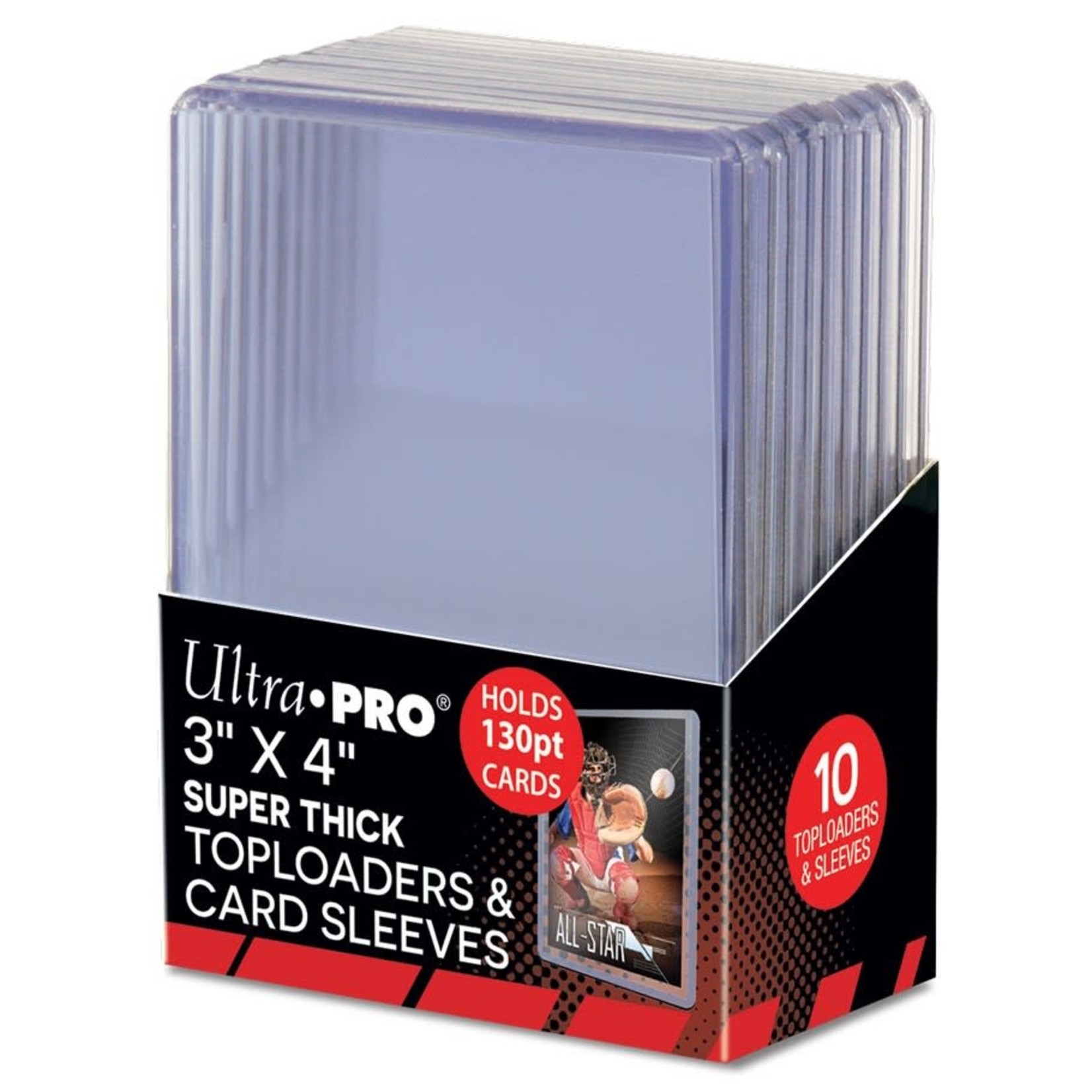 Ultra Pro TopLoader 3"" x 4" 130PT Super Thick, 10 ct.
