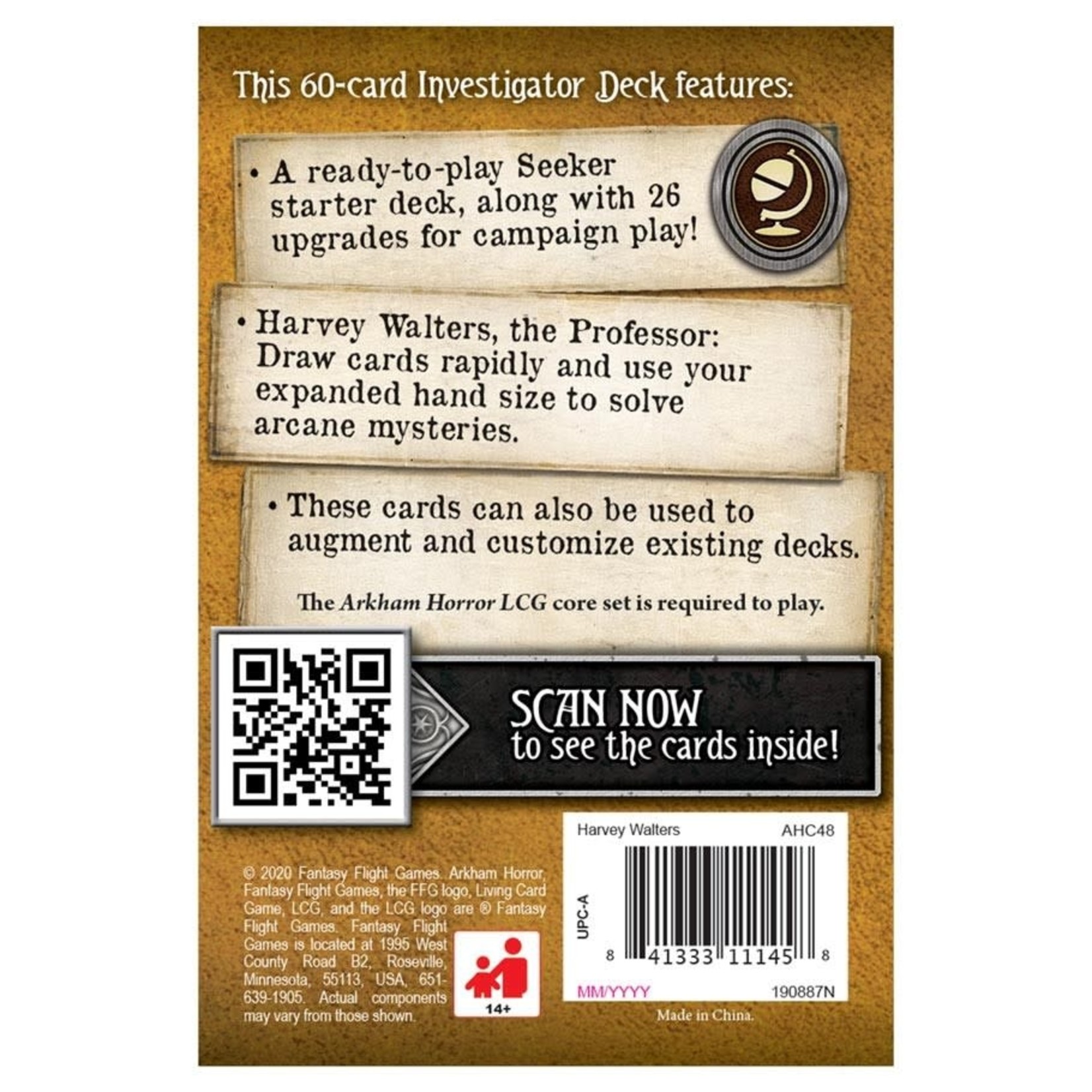 Fantasy Flight Games Arkham Horror LCG: Harvey Walters, Investigator Starter Deck (Expansion)