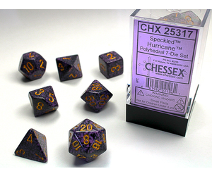 Chessex CHX 25317 Dice-Speckled: 7Pc Hurricane Set, Multicoloured Chessex CHX 25317 Dice-Speckled: 7Pc Hurricane Set, Multicoloured