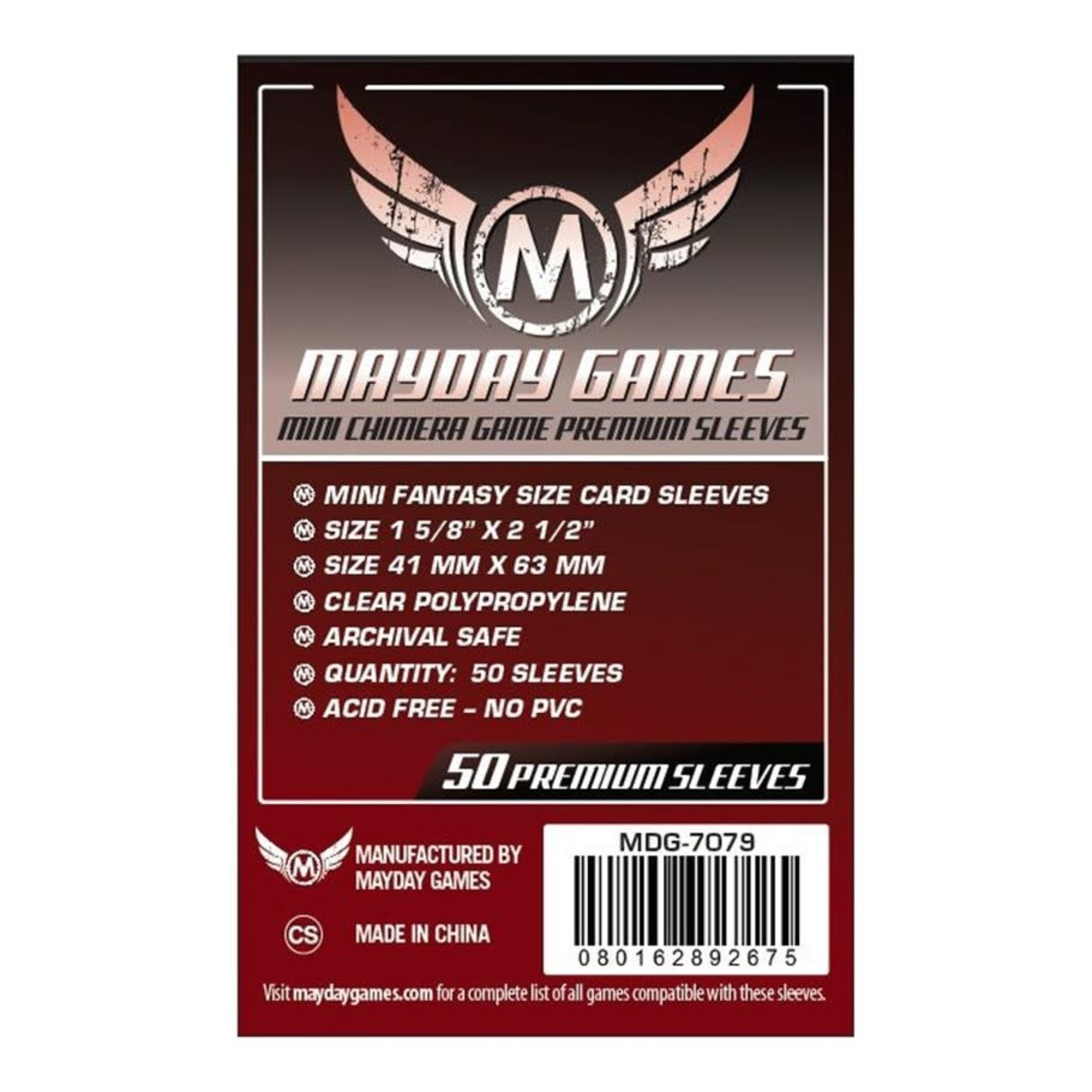 Mayday Games Inc. Card Sleeves: Premium, Mini (43x65mm)