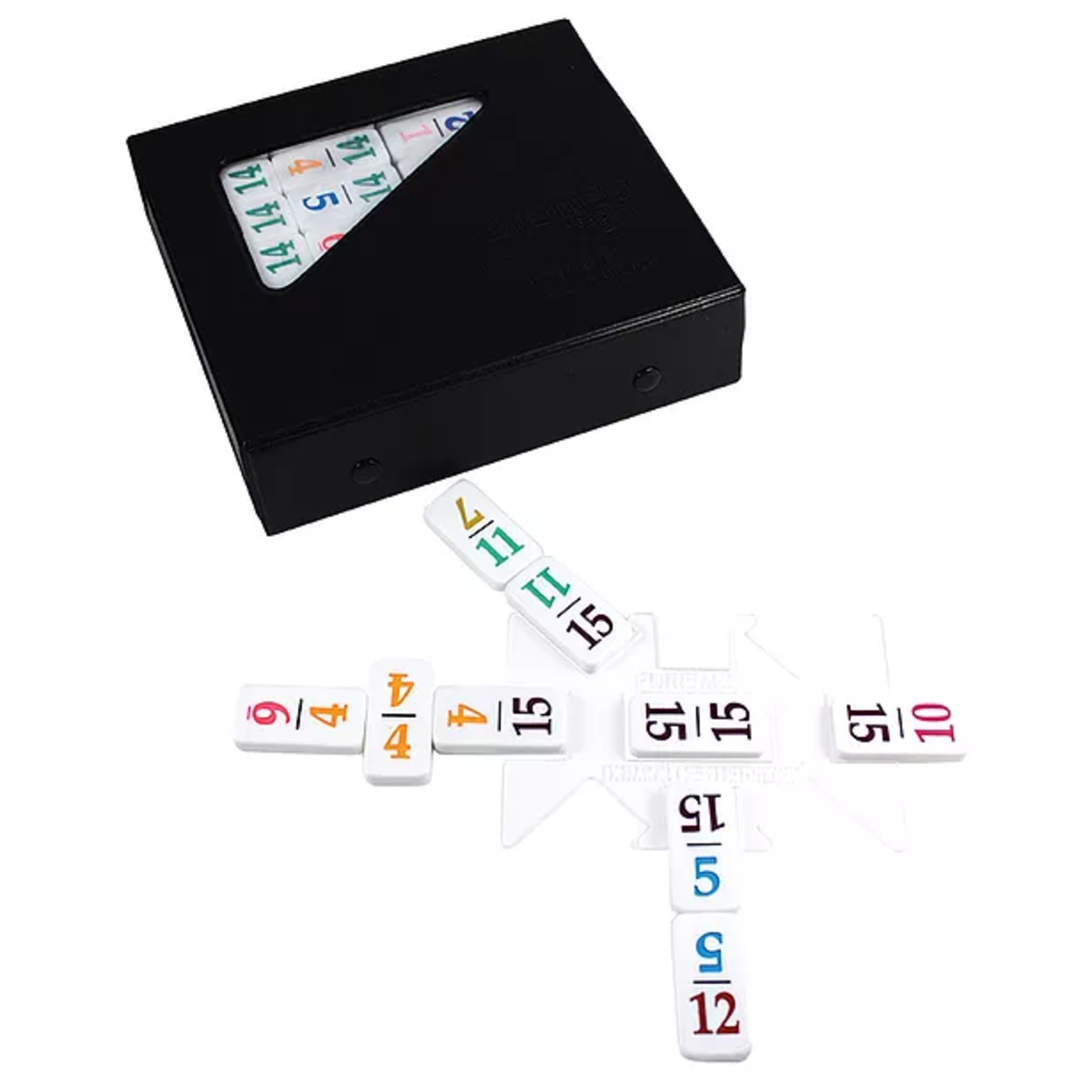 Puremco Double 15 Number Dominoes: Pro Size White/Color Numbers (UG)