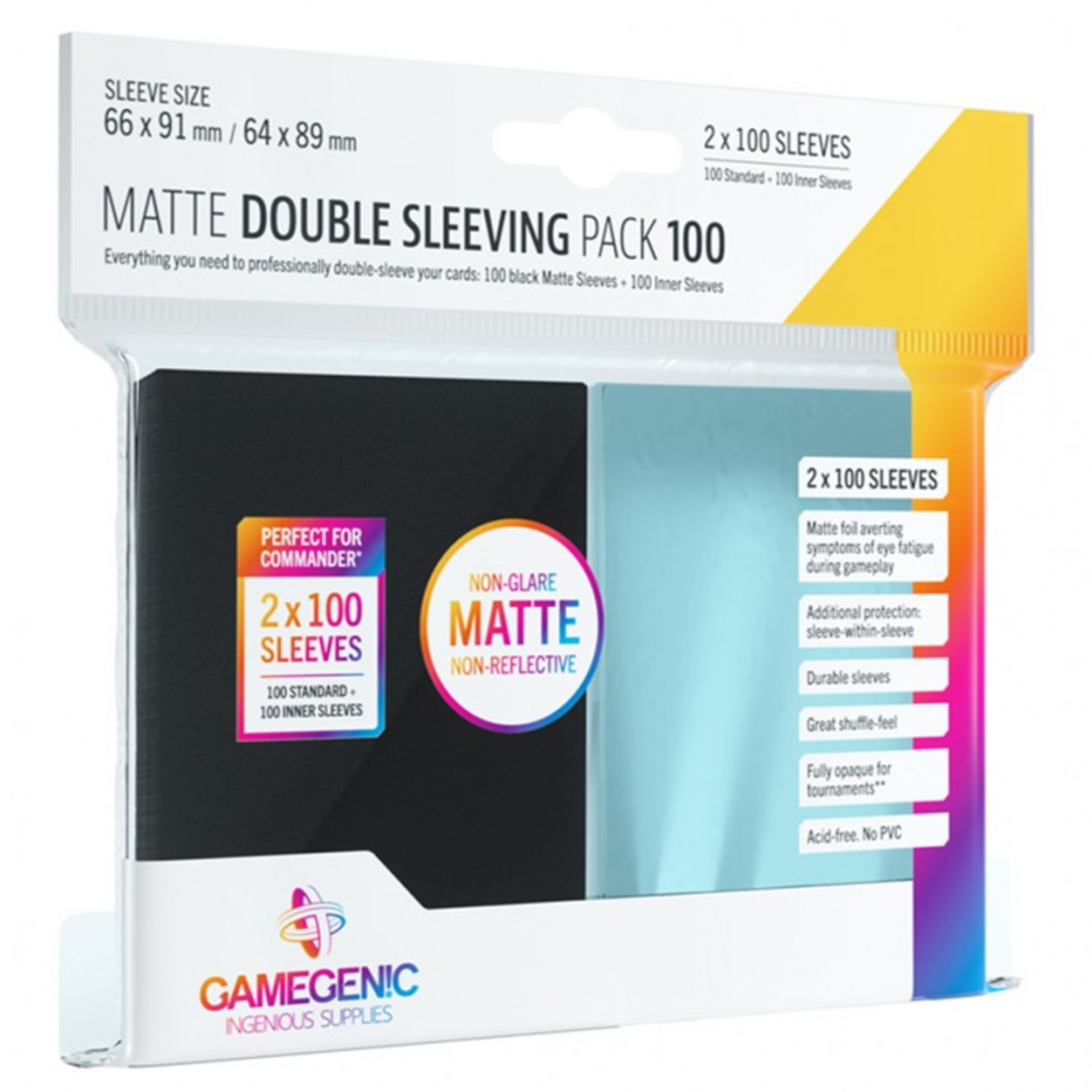 Gamegenic Card Sleeves: Double Sleeving Pack, Matte, Standard (100 Count)