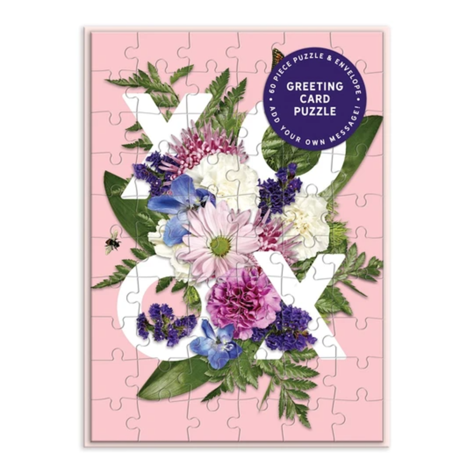 Galison Greeting Card Jigsaw Puzzle: Say It With Flowers XOXO
