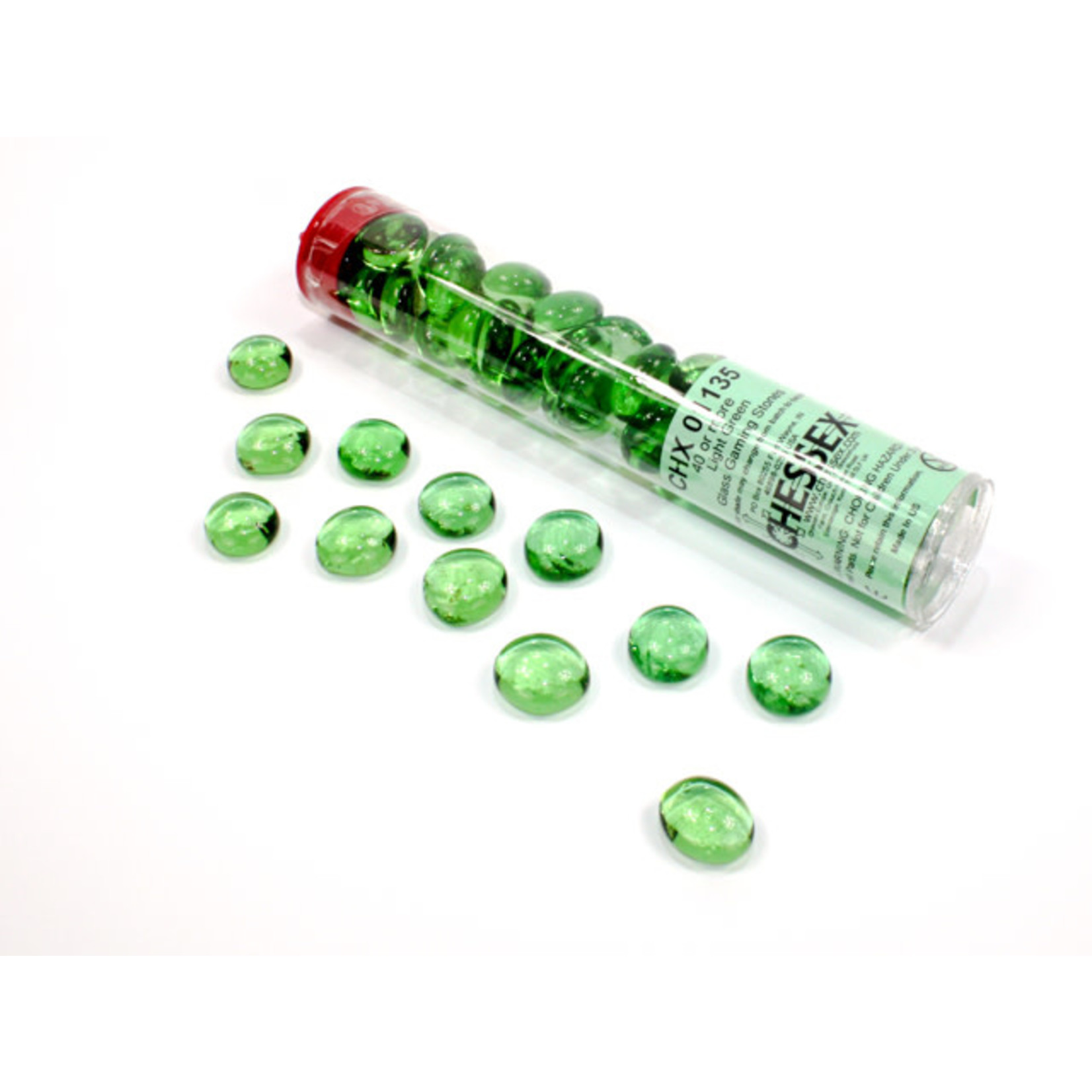 Chessex Glass Stones Tube (Light Green)