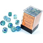 Chessex 36-Piece Dice Set: Nebula Oceanic with Gold Pips Luminary (12mm, D6s Only)