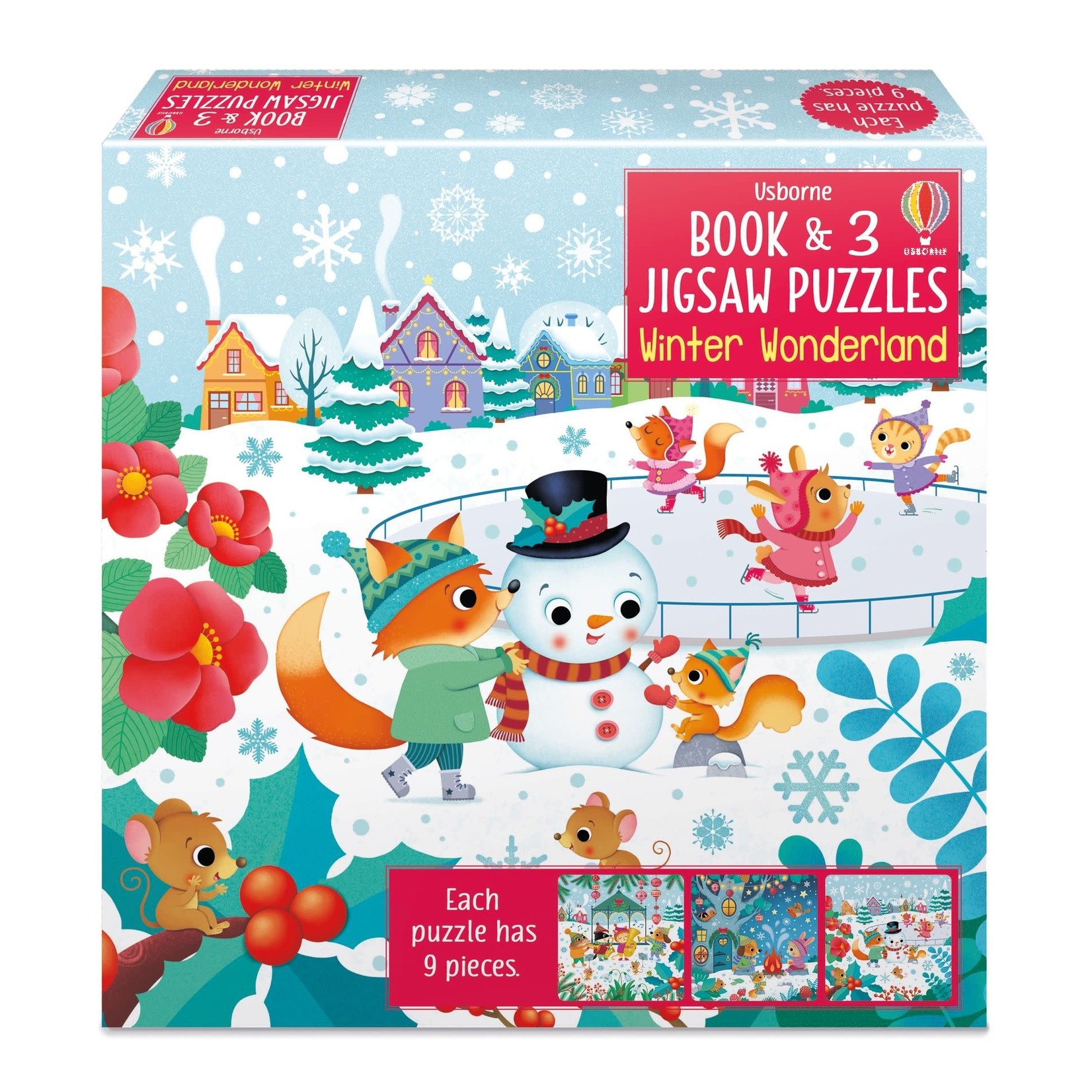 Usborne Book & 3 Jigsaw Puzzles: Winter Wonderland (9 pieces)