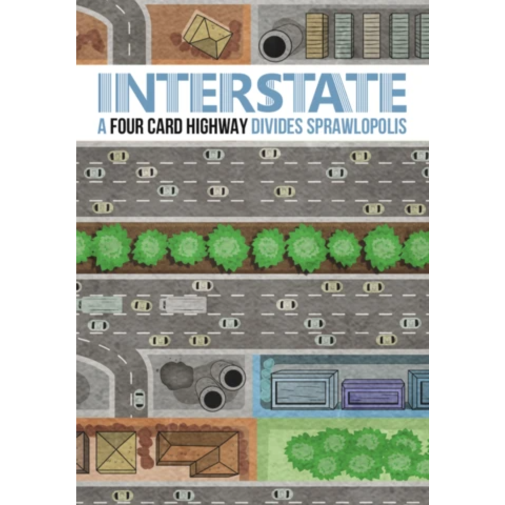 Button Shy Games Sprawlopolis: Interstate – A Four Card Highway Divides Sprawlopolis (Expansion)