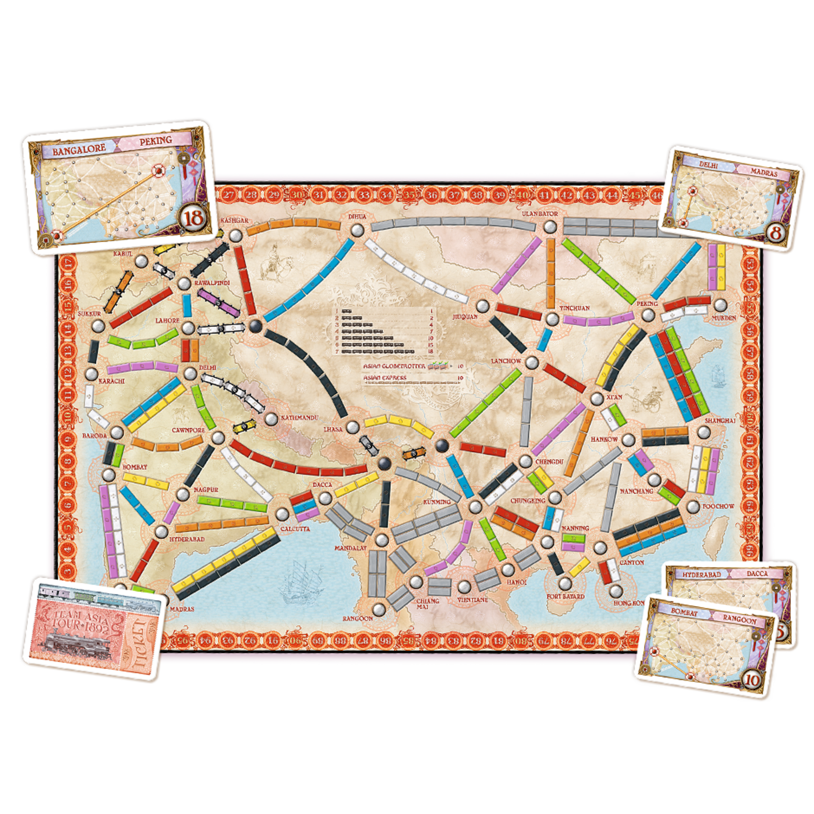 Days of Wonder Ticket to Ride: Asia (Map Collection, Volume 1, Expansion)