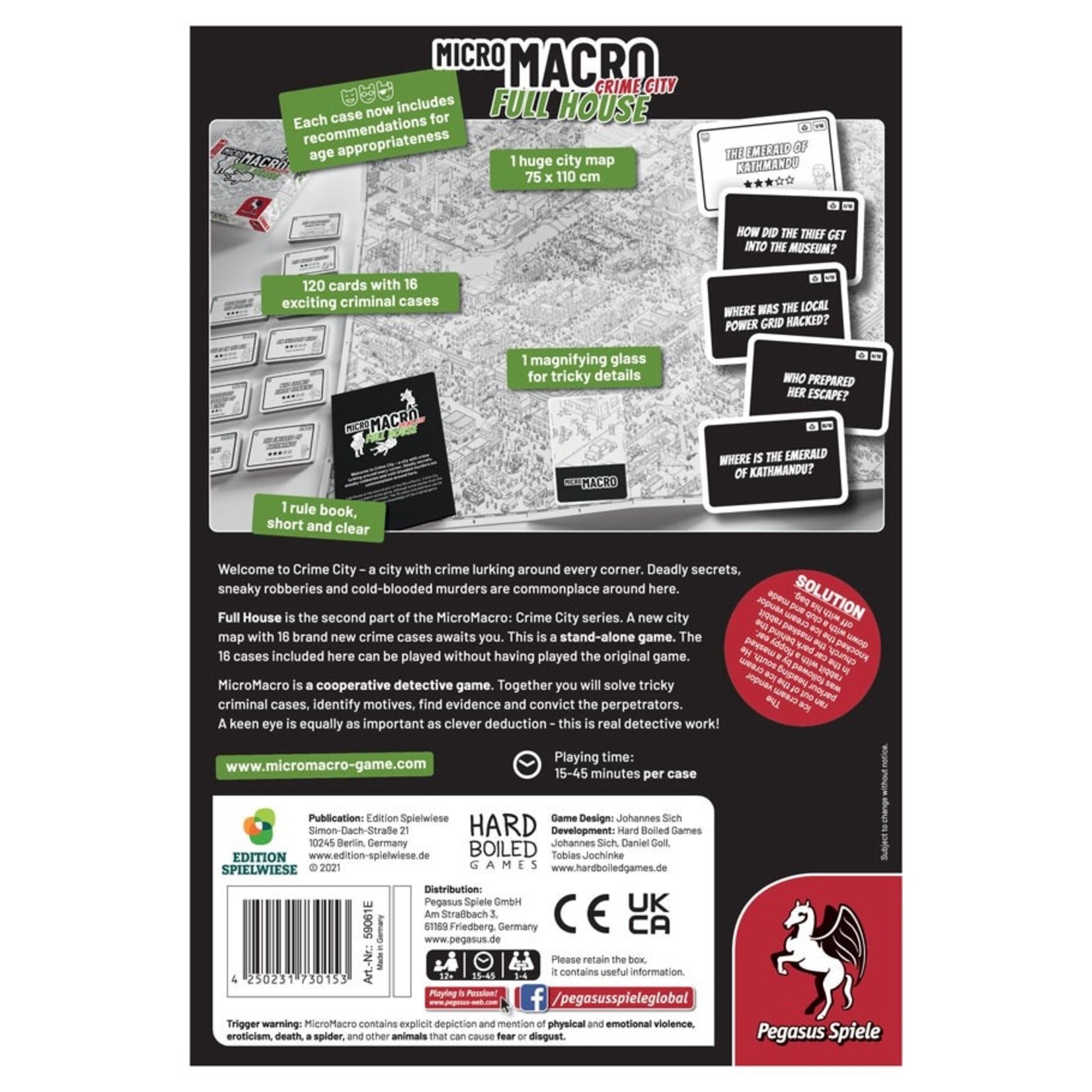 Micro Macro Crime City Full House, jeu de société Blackrock Games