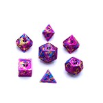 Hymgho Dice US 7-Piece Dice Set: Hollow Metal Wyvern Multi Colored Aluminum