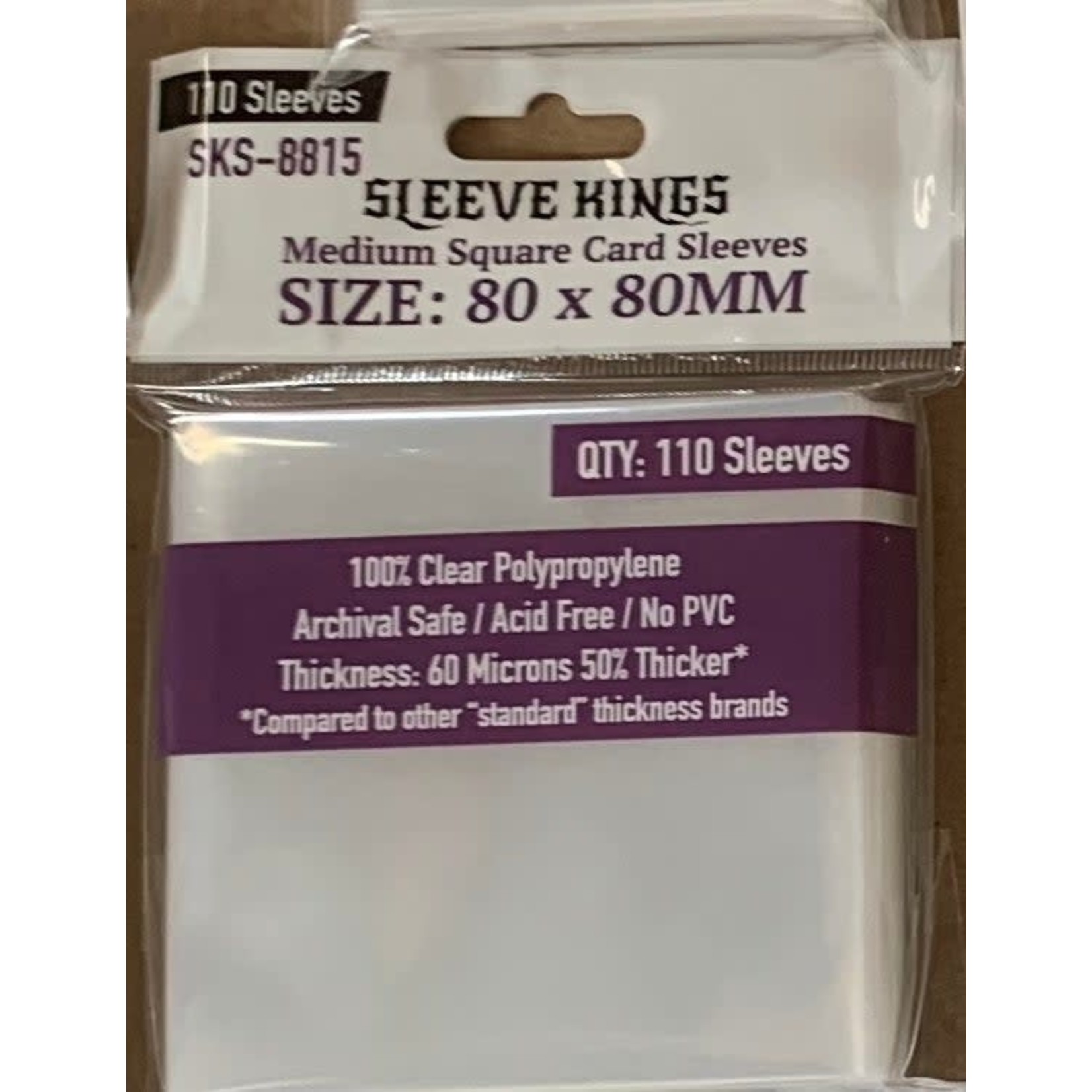 Sleeve Kings Card Sleeves: Medium Square (80x80mm, 110 Count)