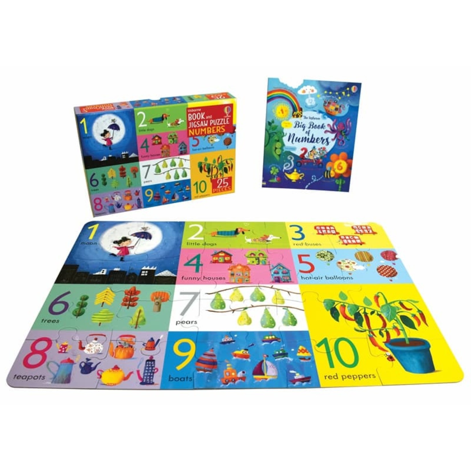 Usborne Numbers, 25-Piece Jigsaw Puzzle (with Book)
