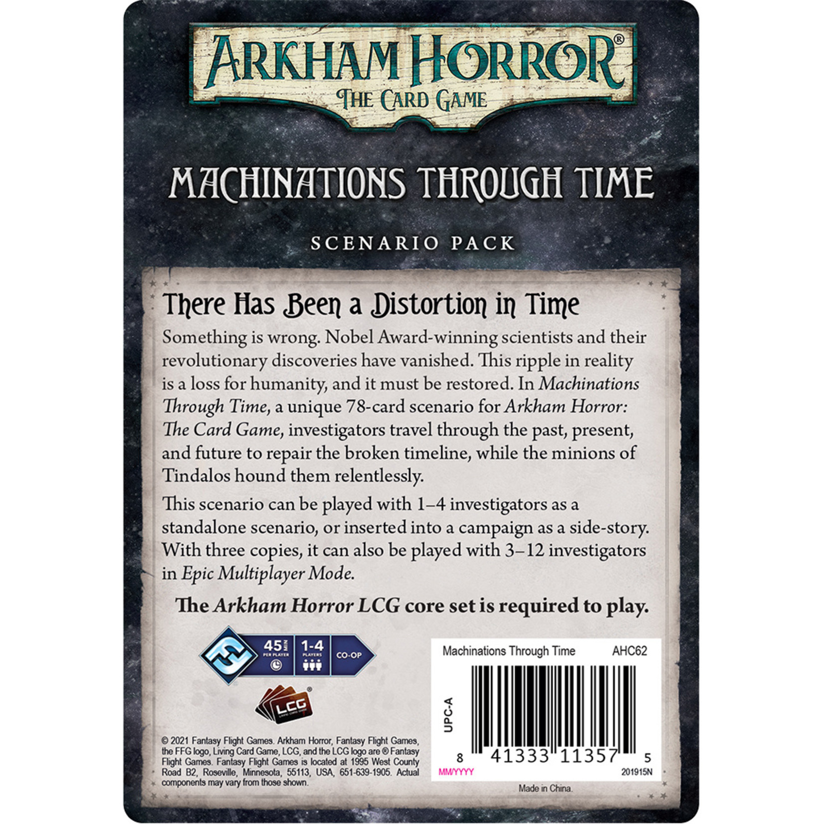 Fantasy Flight Games Arkham Horror LCG: Machinations through Time, Scenario Pack (Expansion)