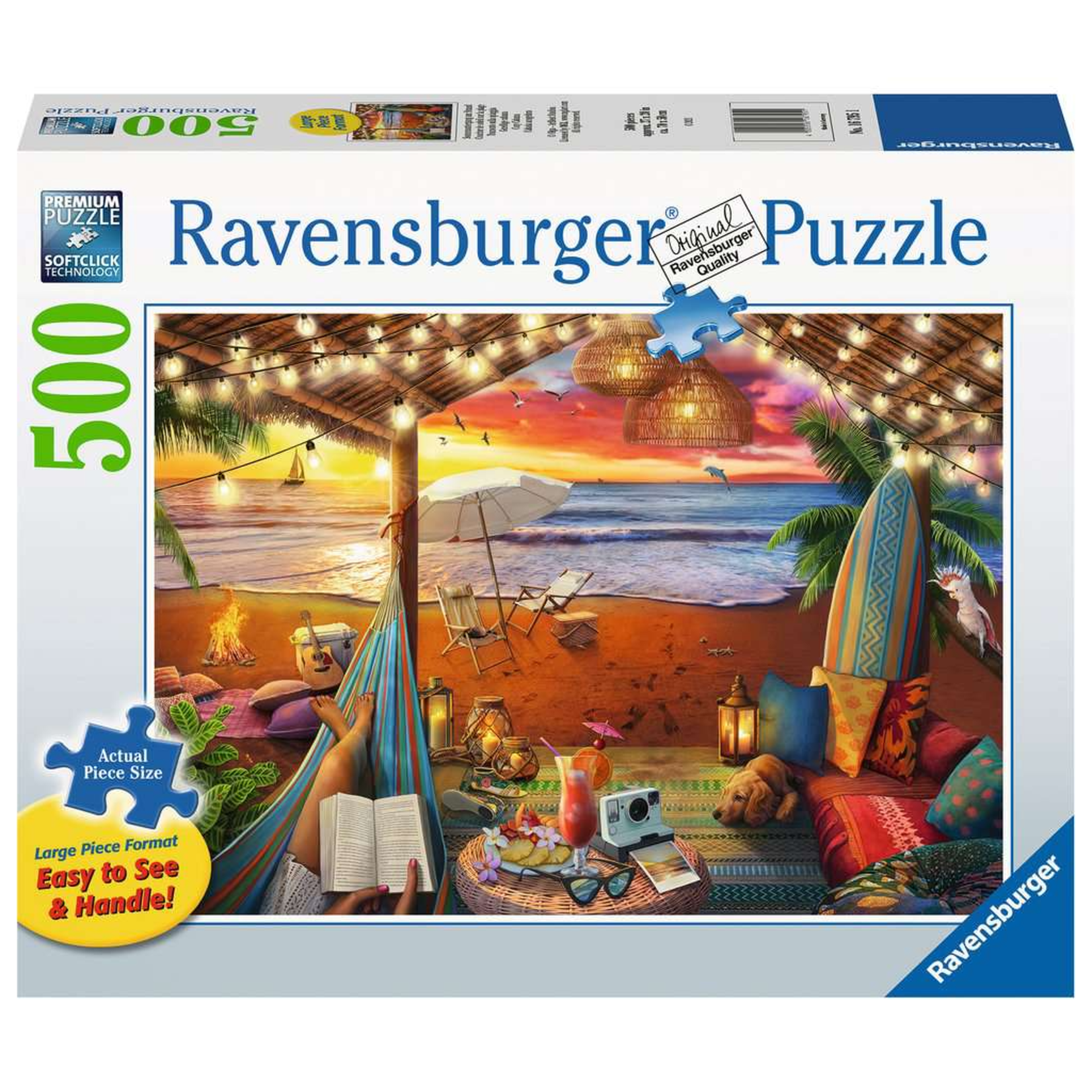 Ravensburger Beach Cabana, 500-Piece, Large-Format Jigsaw Puzzle