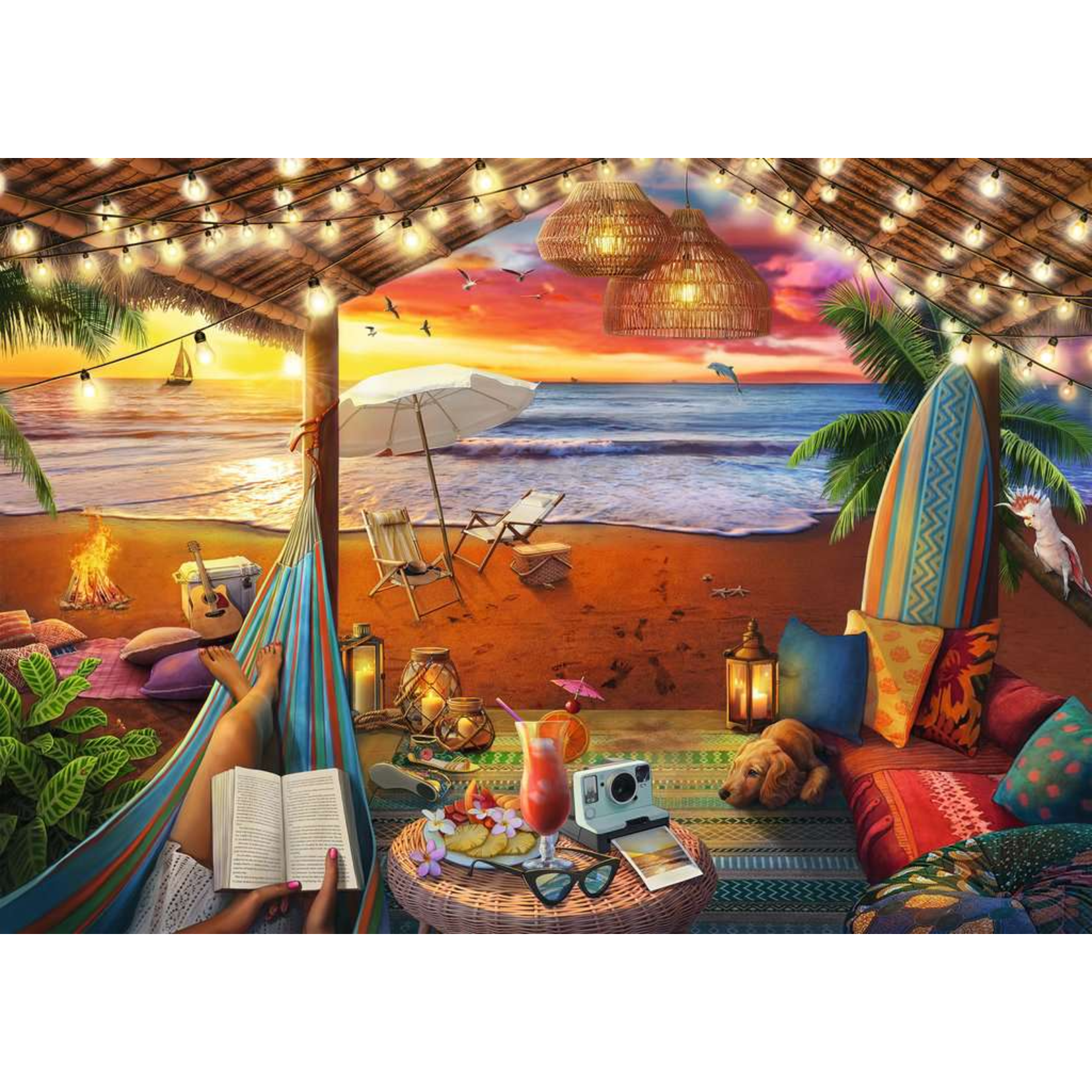 Ravensburger Beach Cabana, 500-Piece, Large-Format Jigsaw Puzzle