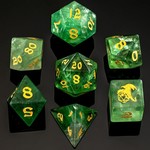 Hymgho Dice US 7-Piece Dice Set: Natural Stone, Green Fluorite