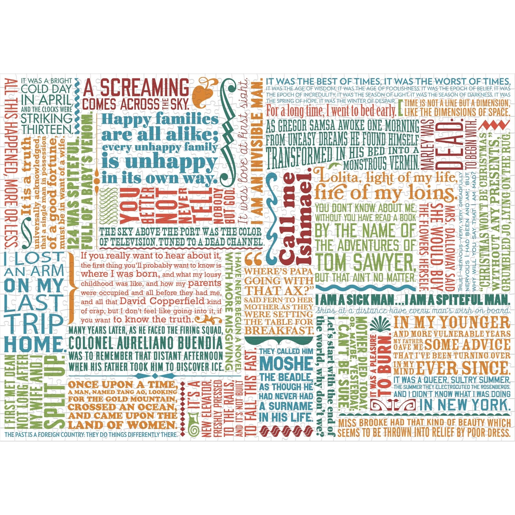 The Unemployed Philosophers Guild Great First Lines of Literature, 1000-Piece Jigsaw Puzzle