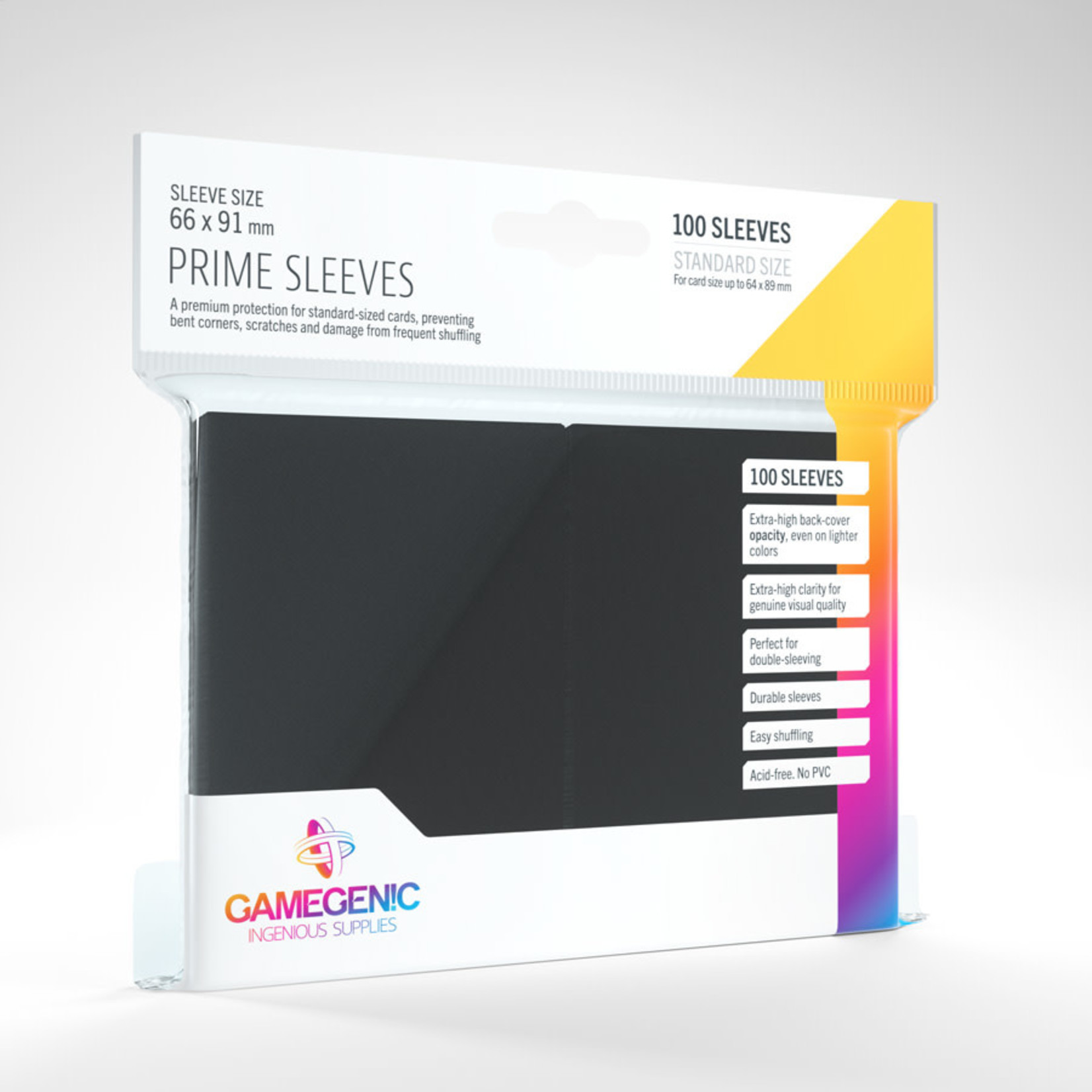 Gamegenic Card Sleeves: Black, Standard (100 Count)
